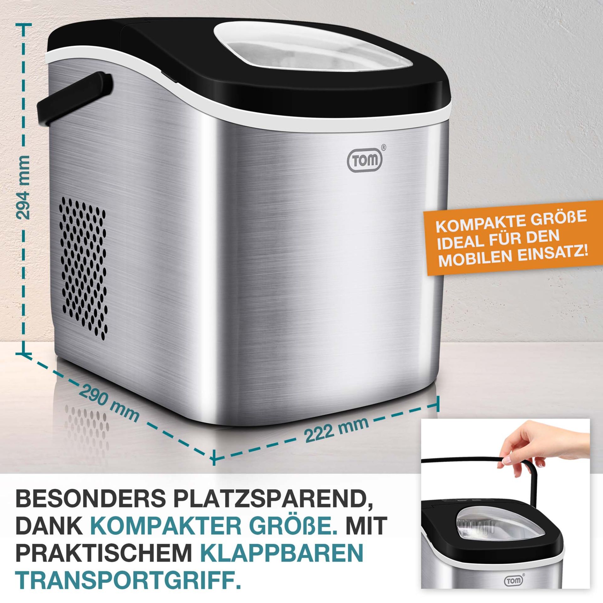 TOM Eiswürfelmaschine IC-120; 290 x 222 x 294 Millimeter