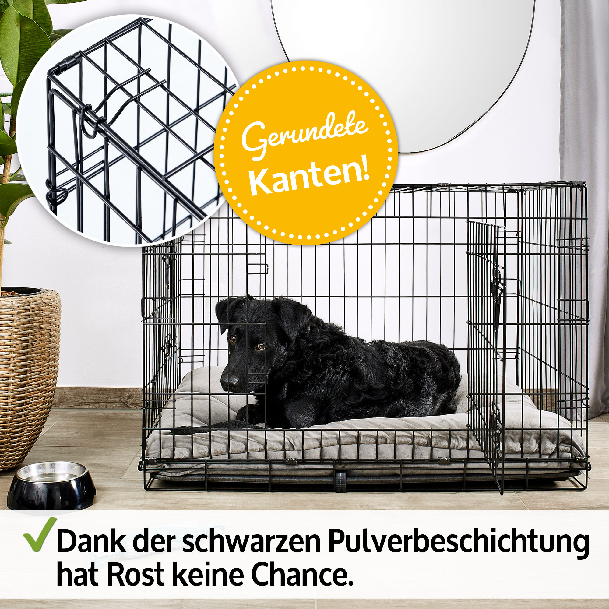 zooprinz Transportbox Hundekäfig M mit abgerundeten Ecken für Schutz
