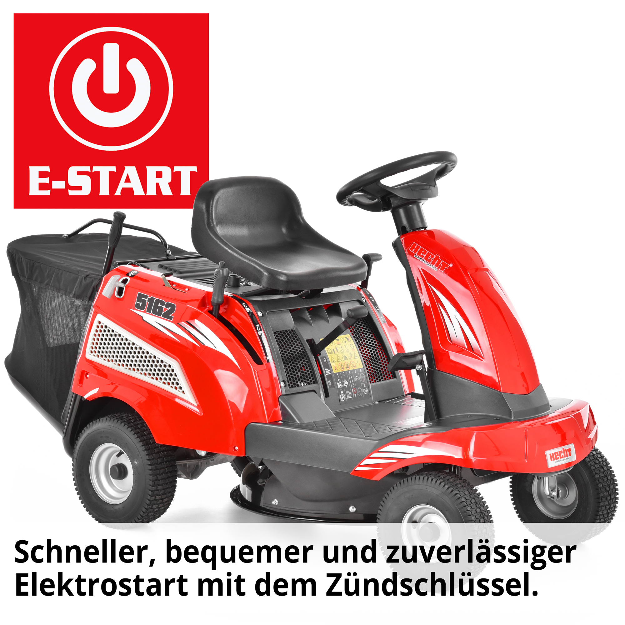 Benzin-Aufsitzmäher mit Elektro-Start für zuverlässiges arbeiten 