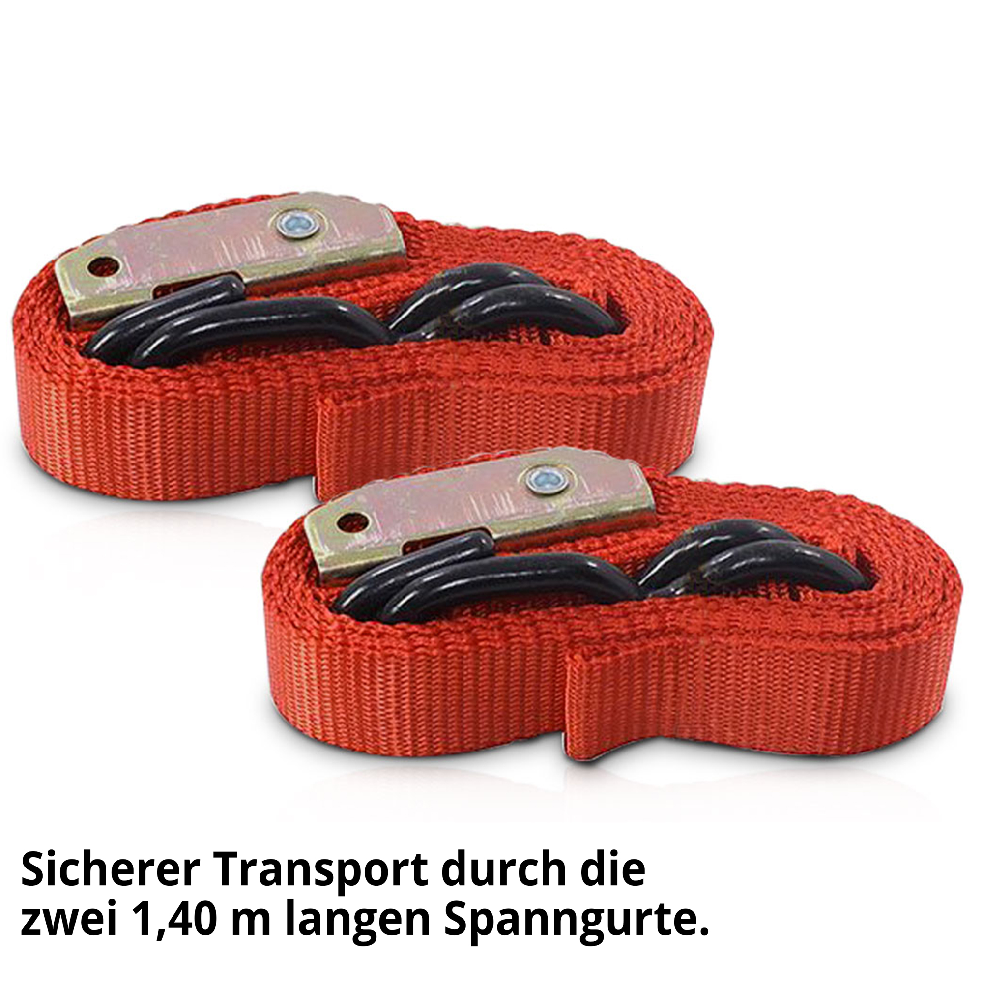 HECHT 005005 Auffahrrampe; Spanngurte 1,40 m – 2er Set für sicheren Transport von Auffahrrampen, Geräten oder Ladegut