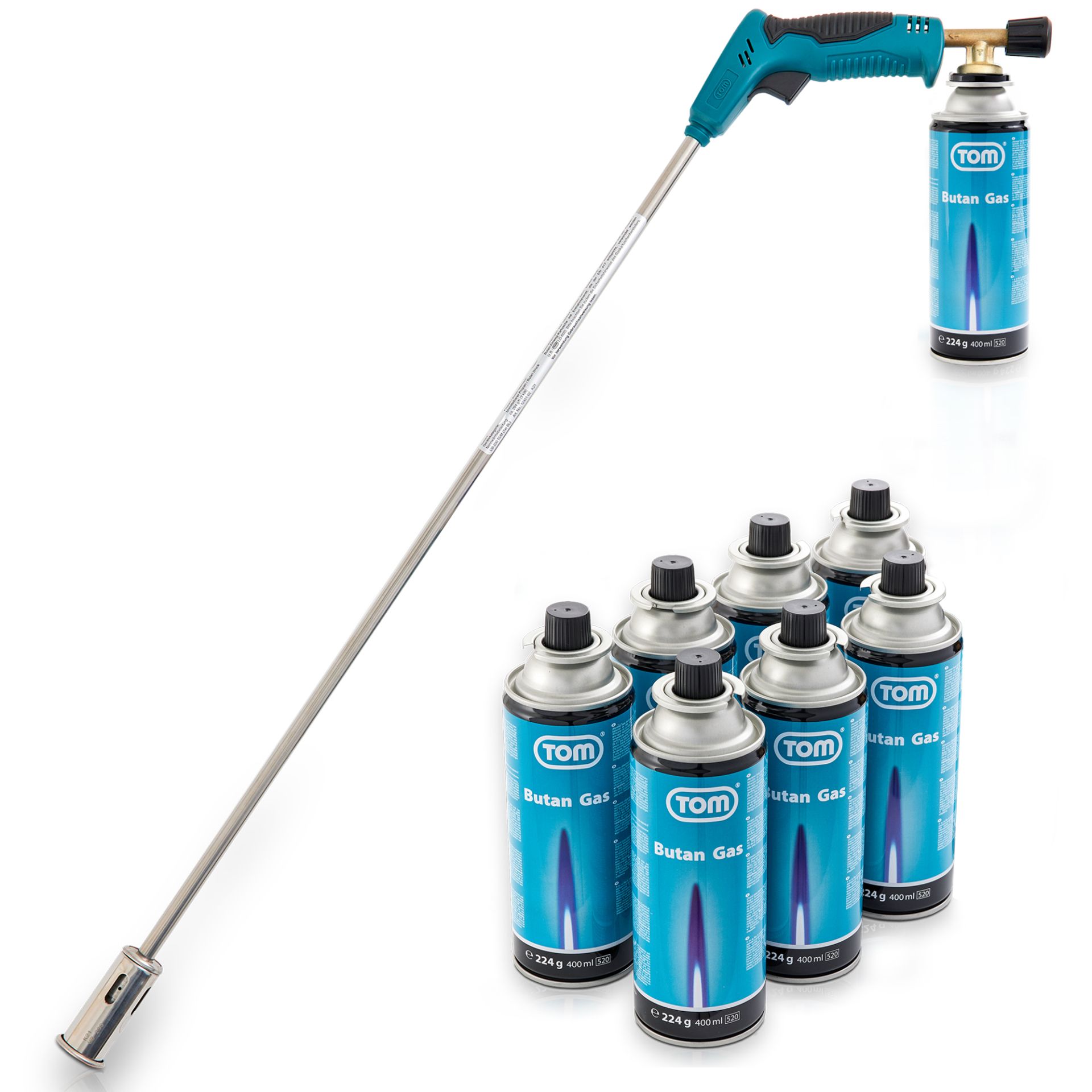 TOM UB-300 Unkrautbrenner + 8 x CG-227 Gas