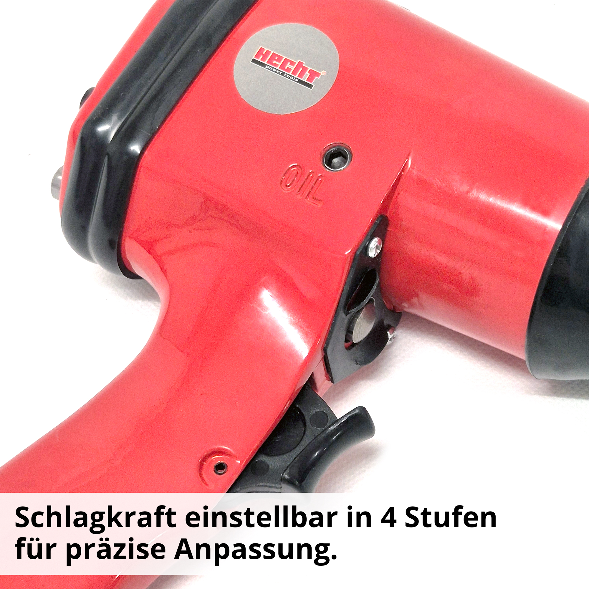 Druckluft Schlagschrauber Set; Schlagkraft einstellbar in 4 Stufen für präzise Anpassung