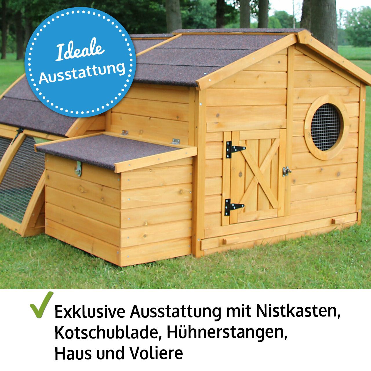 zooprinz Hühnervoliere Schweden Exklusive Ausstattung mit Nistkasten und praktischer Ausstattung 