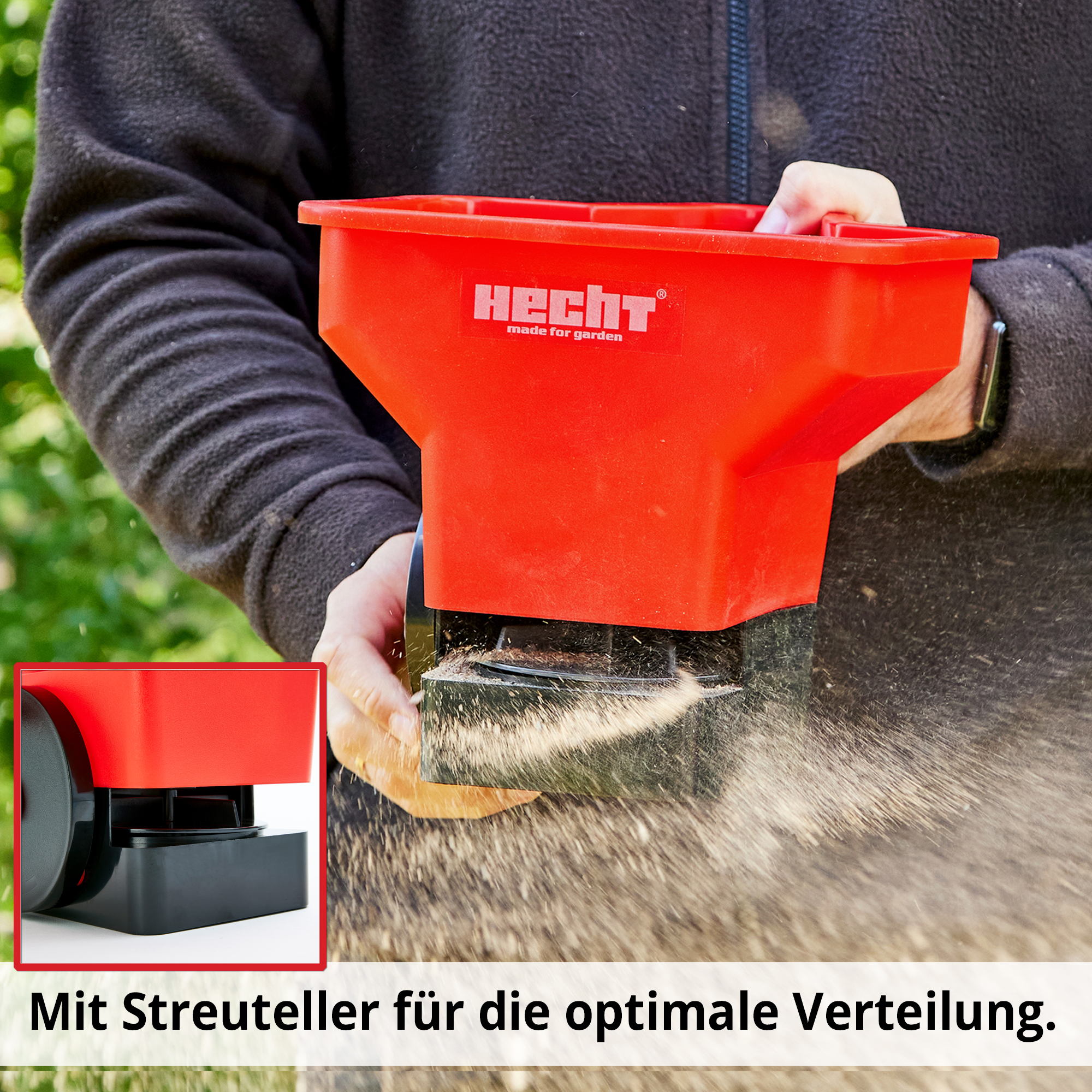 Hehct Handstreuer mit Streuteller für die optimale verteilung 