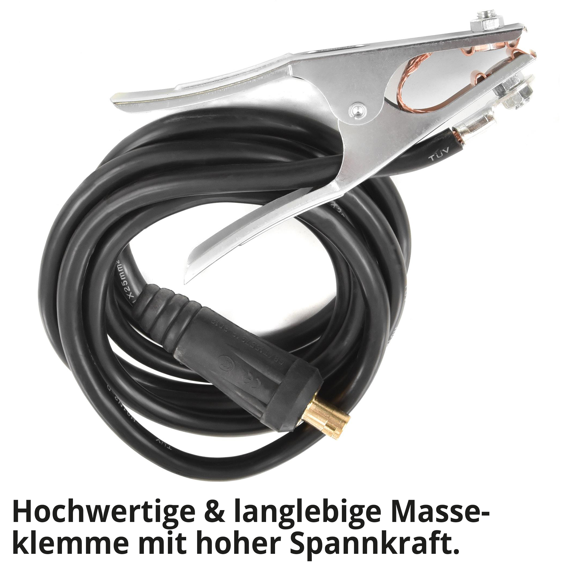 HECHT 1830 MIG MAG Schweißgerät; Hochwertige und langlebige Masseklemme mit hoher Spannkraft HECHT 1830 MIG MAG Schweißgerät; Hochwertige und langlebige Masseklemme mit hoher Spannkraft