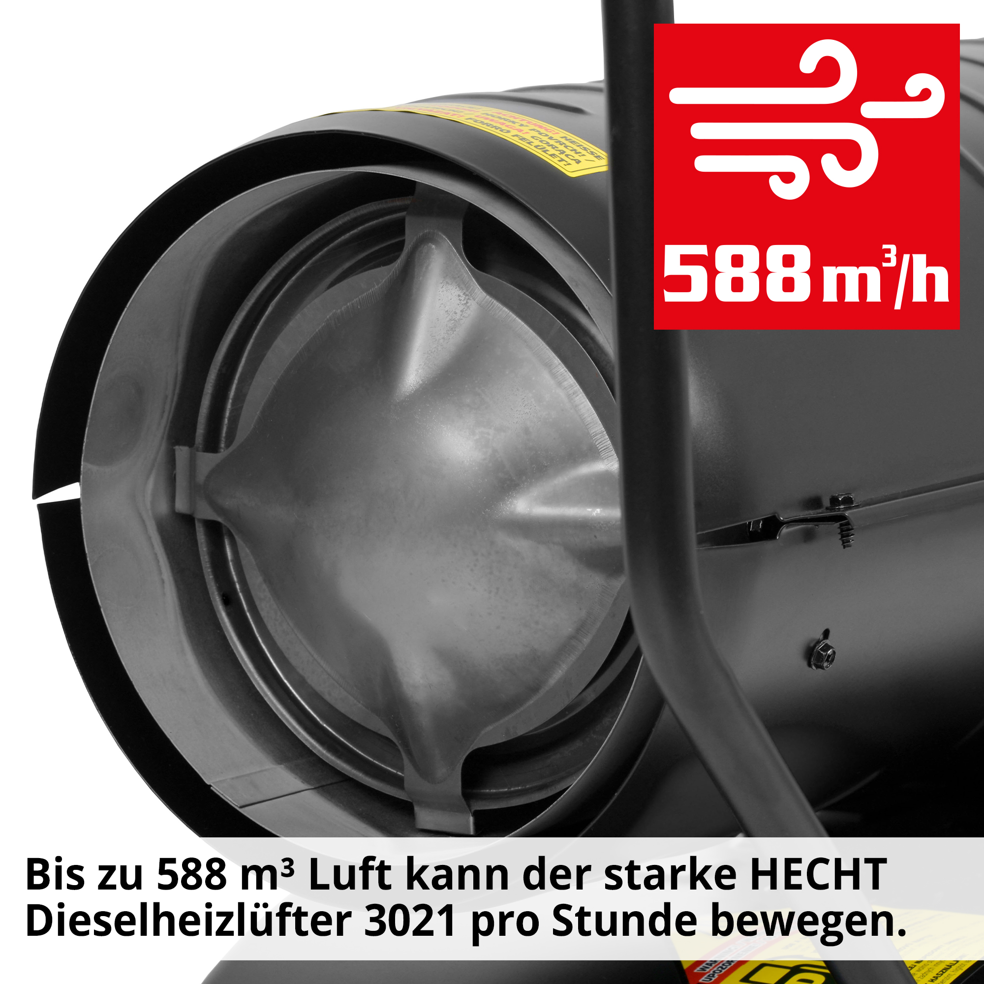 HECHT Diesel Heizkanone 3021 Heizkanone mit hohem Heizvolumen