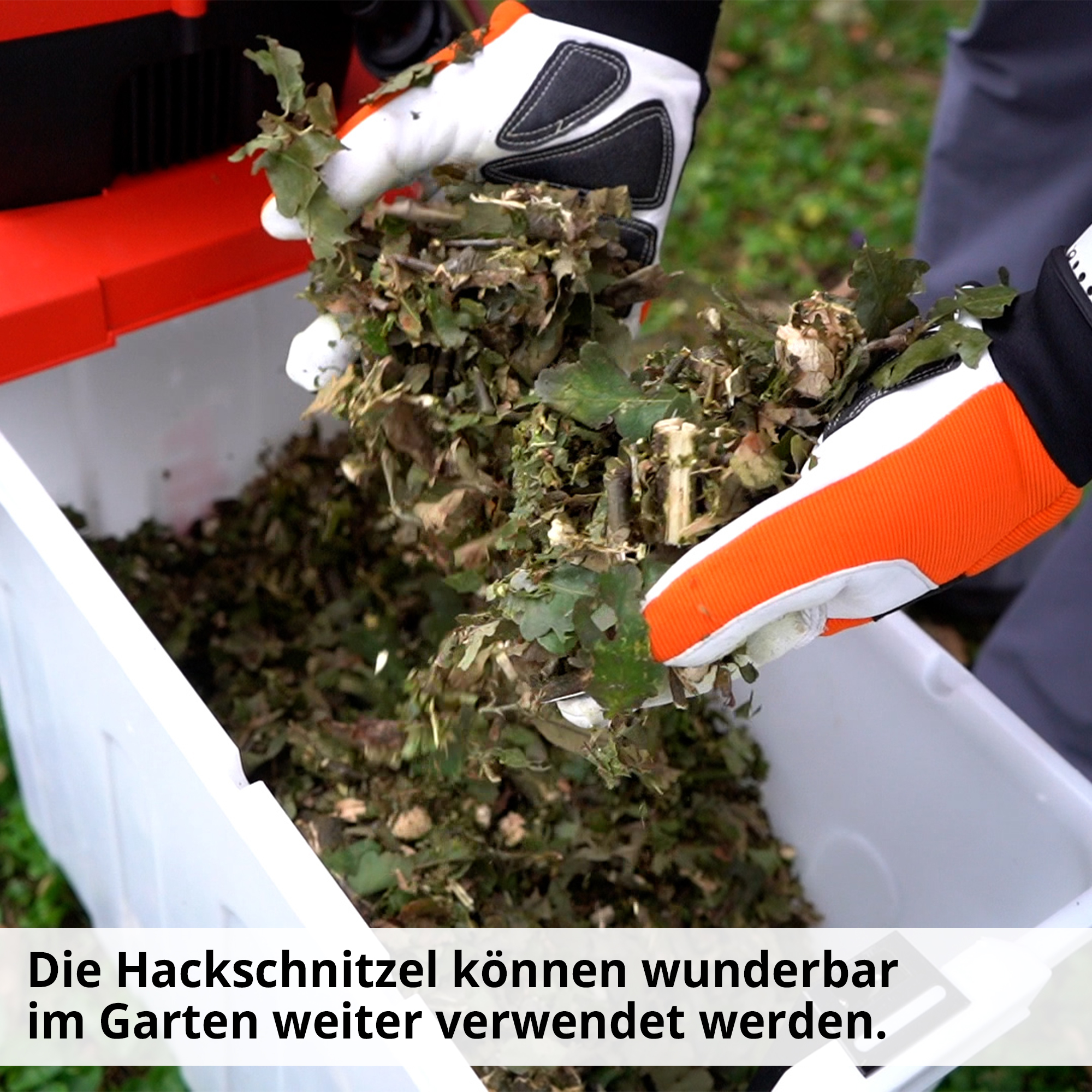 Gartenhäcksler; Hackschnitzel können im Garten weiter verwendet werden