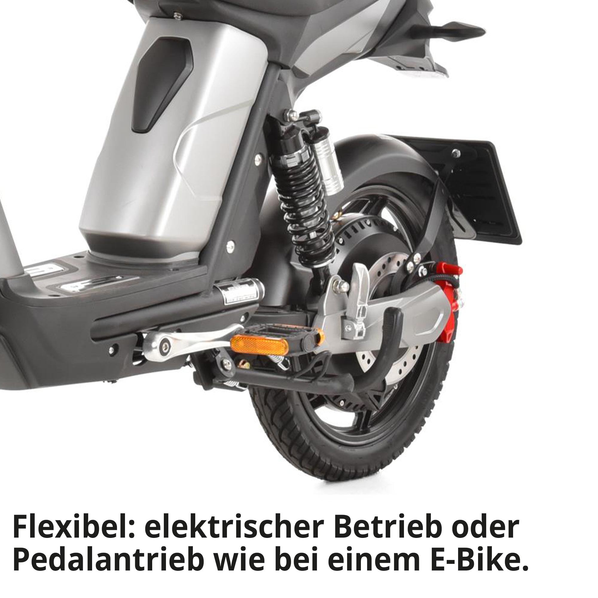 Hecht BETIS Silver E-Mofa mit flexiblen elektrischem Betrieb oder Pedalbetrieb wie bei einem E-Bike