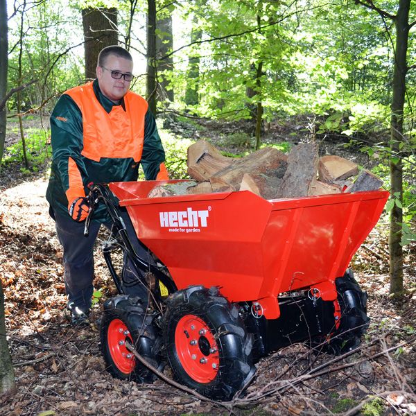 Hecht Motorschubkare mit robusten Geländereifen auch für anspruchsvollem Gelände 