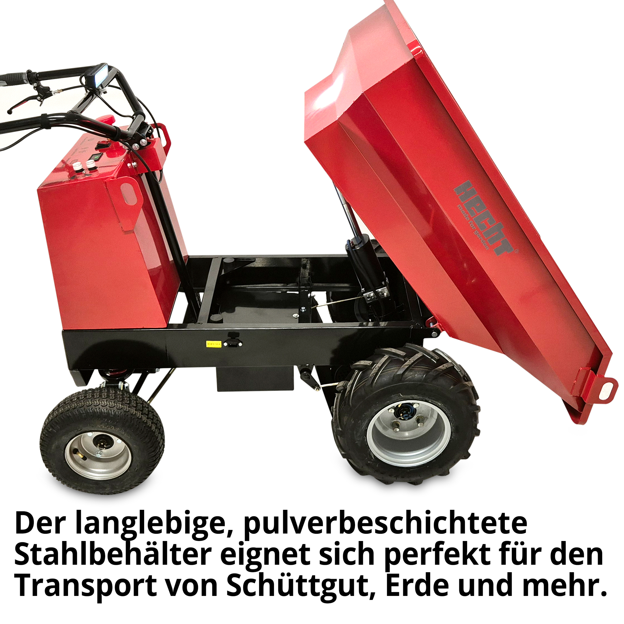 Akku Dumper mit robusten Stahlbehälter perfekt für Schüttgut Erde usw 