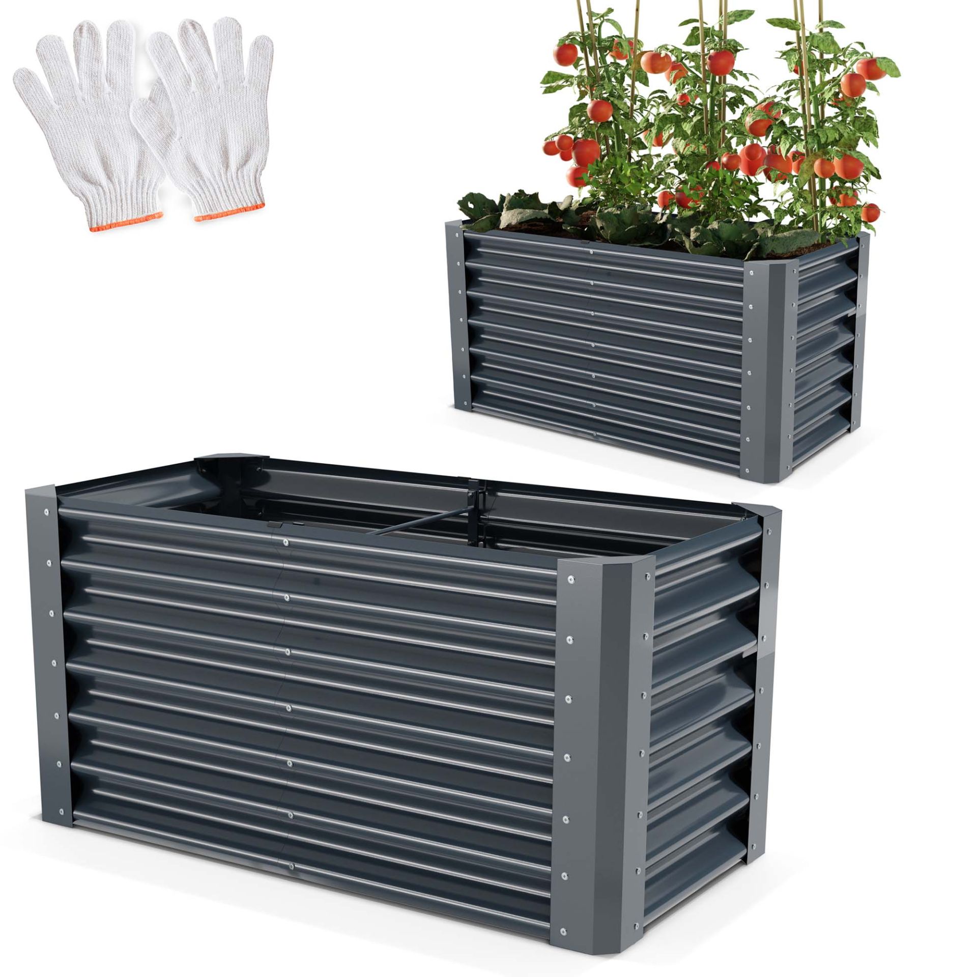 ONBEST, Hochbeet Stahl Anthrazit L, Artikelnummer 44421