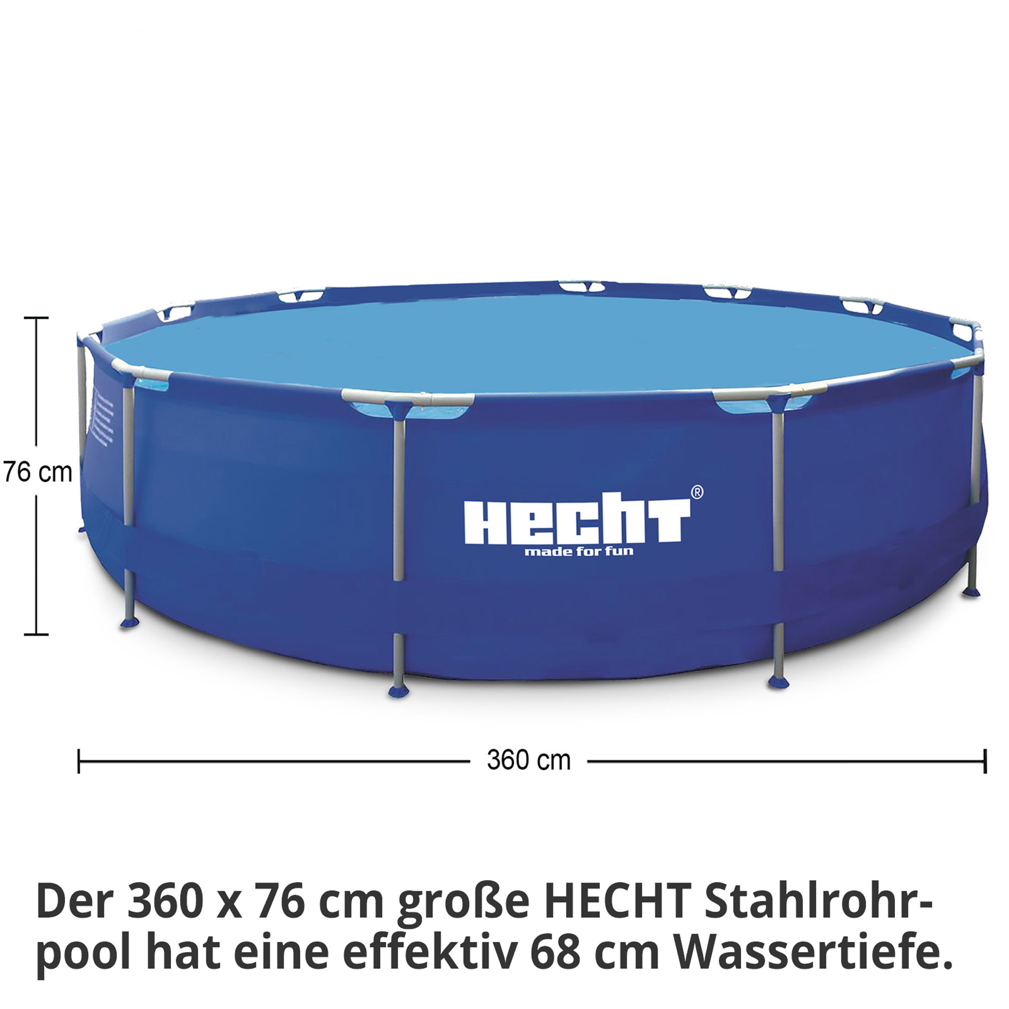 Hecht 3690 Bluesea Pool mit Stahlrohren und einer Wassertiefe von 68cm