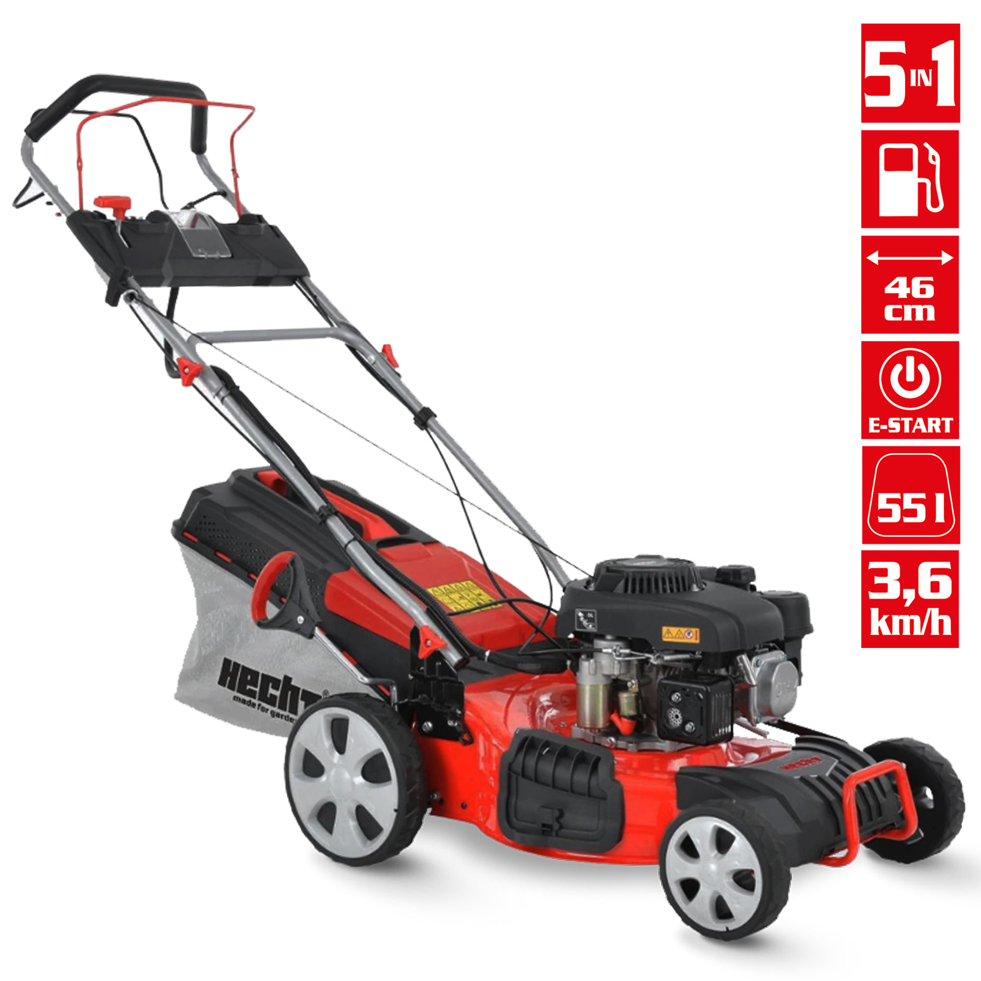 Hecht Benzin-Rasenmäher 547 SWE mit Elektrostart und Hinterradantrieb  (Dieses Bild wurde mit Hilfe von KI generiert.)