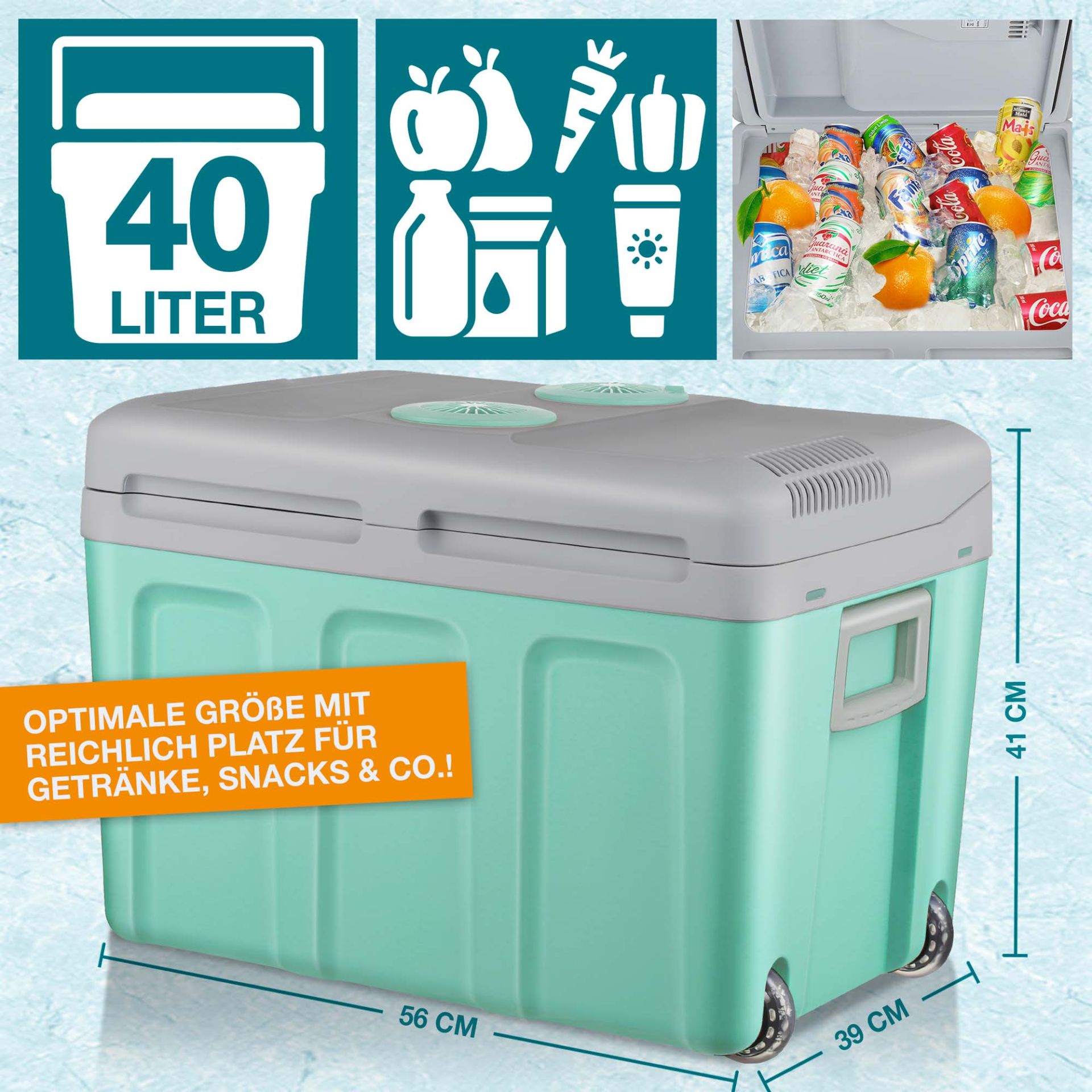 TOM Kühlbox CB-400; 39 x 56 x 41 Zentimeter, 40 Liter