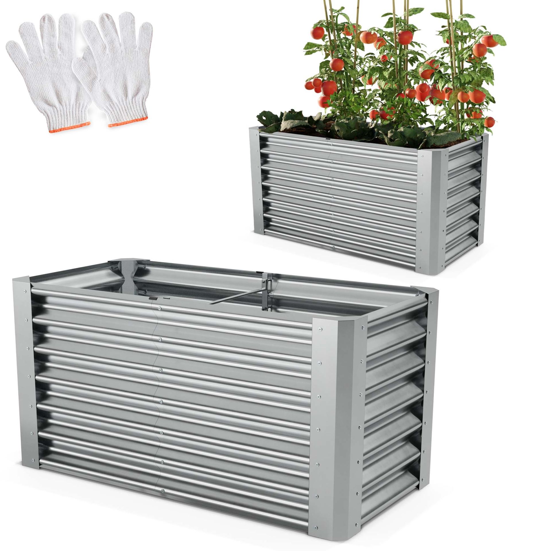 ONBEST, Hochbeet Stahl, Silber, Artikelnummer 44420 ONBEST, Hochbeet Stahl, Silber, Artikelnummer 44420