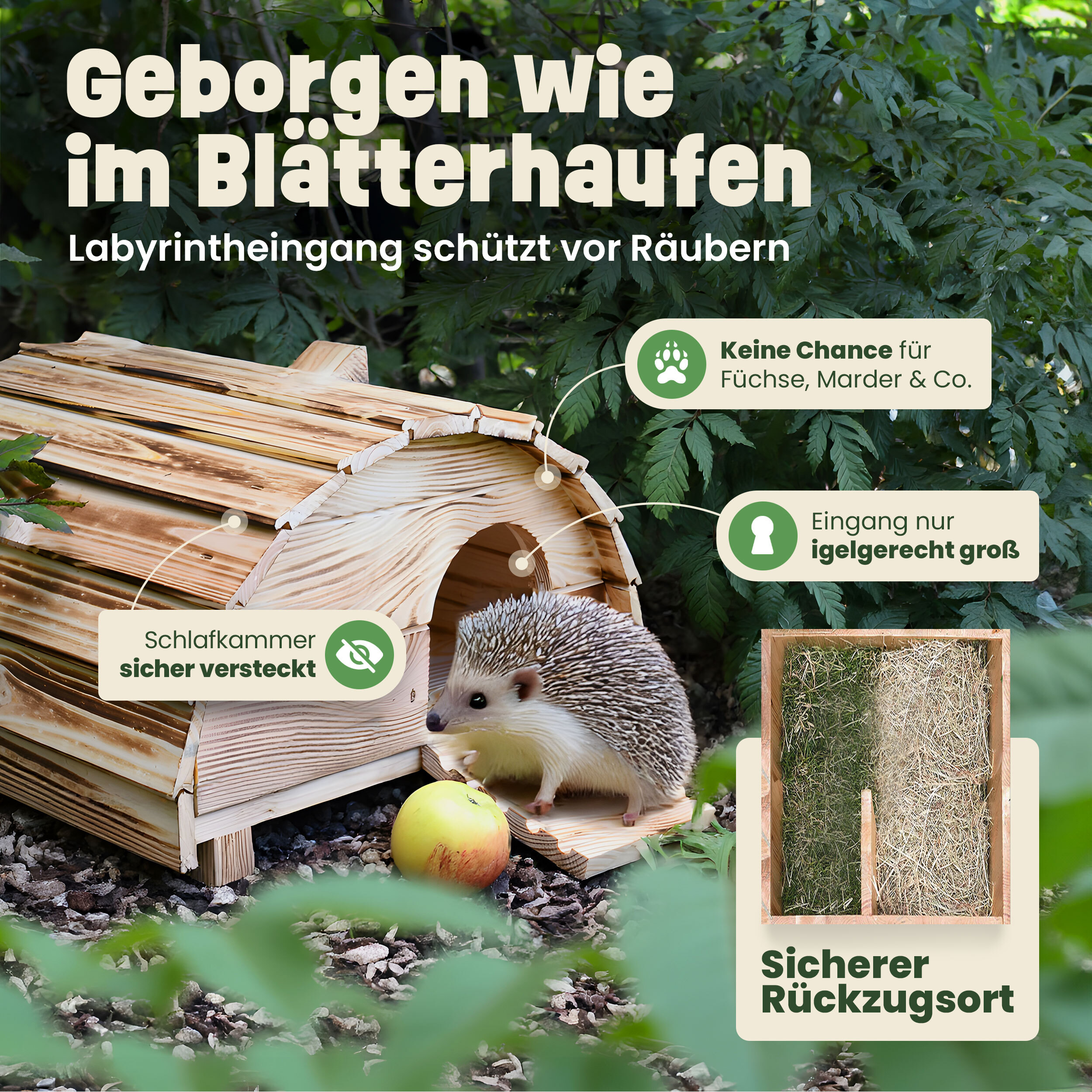 Zooprinz Igelhütte mit Labyrintheingang schützt zuverlässig vor Räubern