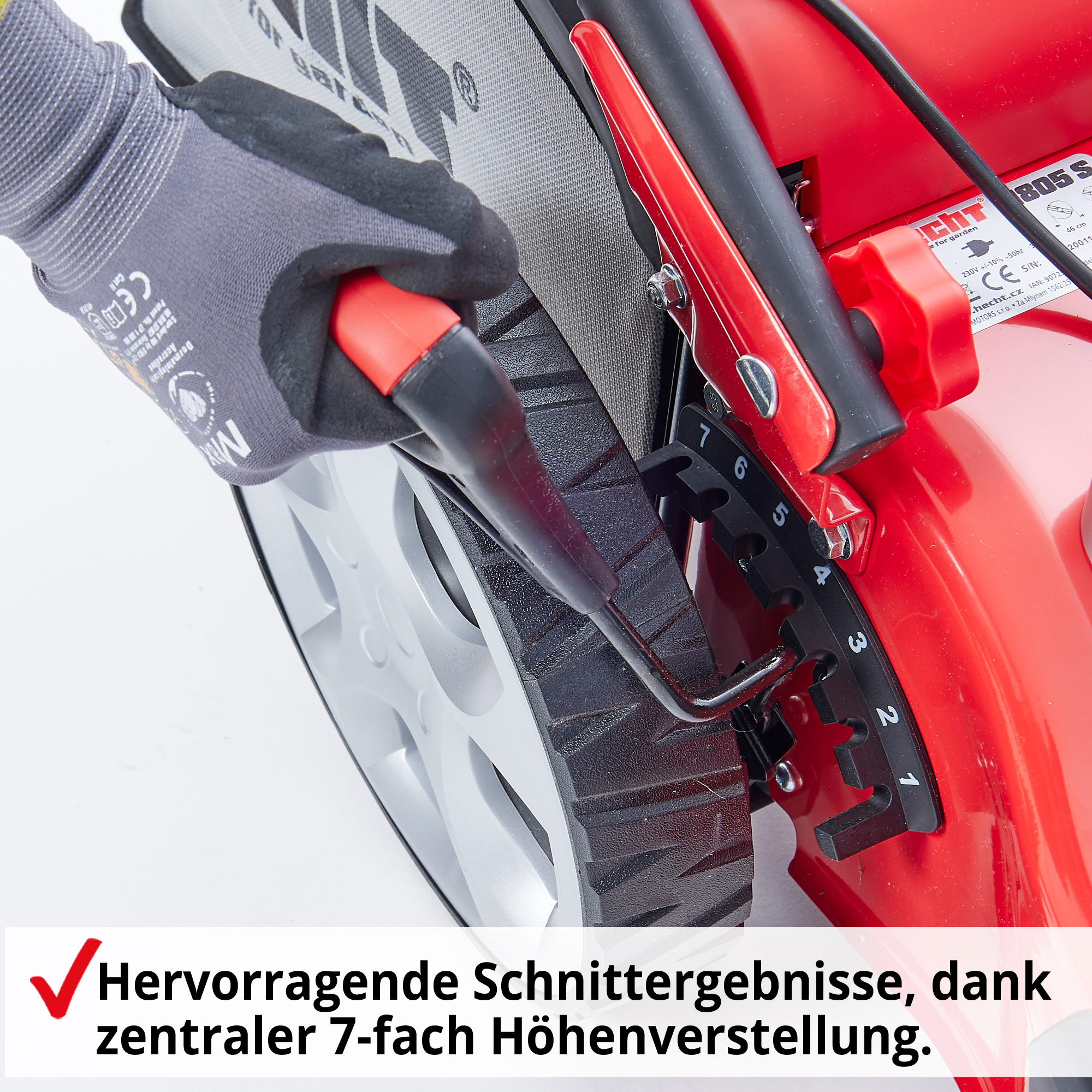 HECHT Elektro Rasenmäher 1805 S elektrischer Rasenmäher mit verstellbarer Schnitthöhe