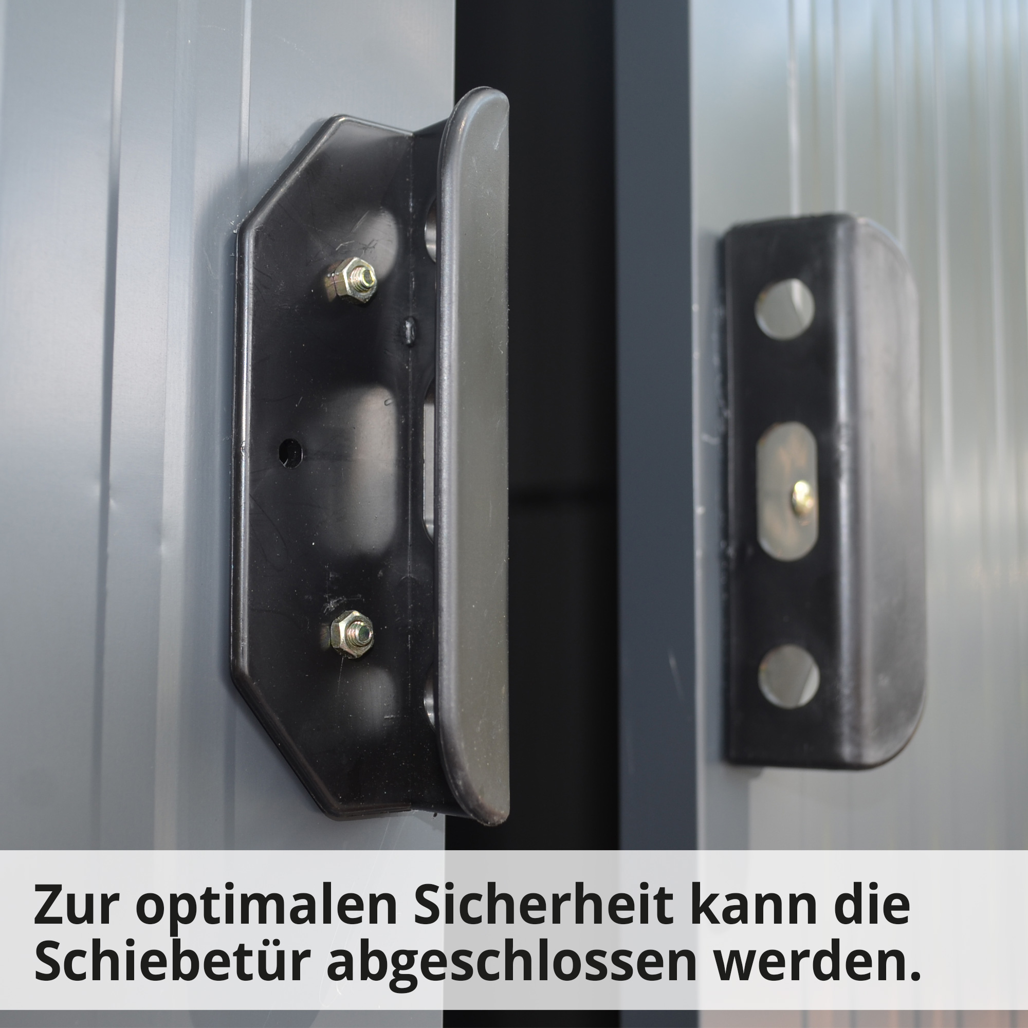 Gerätehaus PLUS; Schiebetür kann abgeschlossen werden