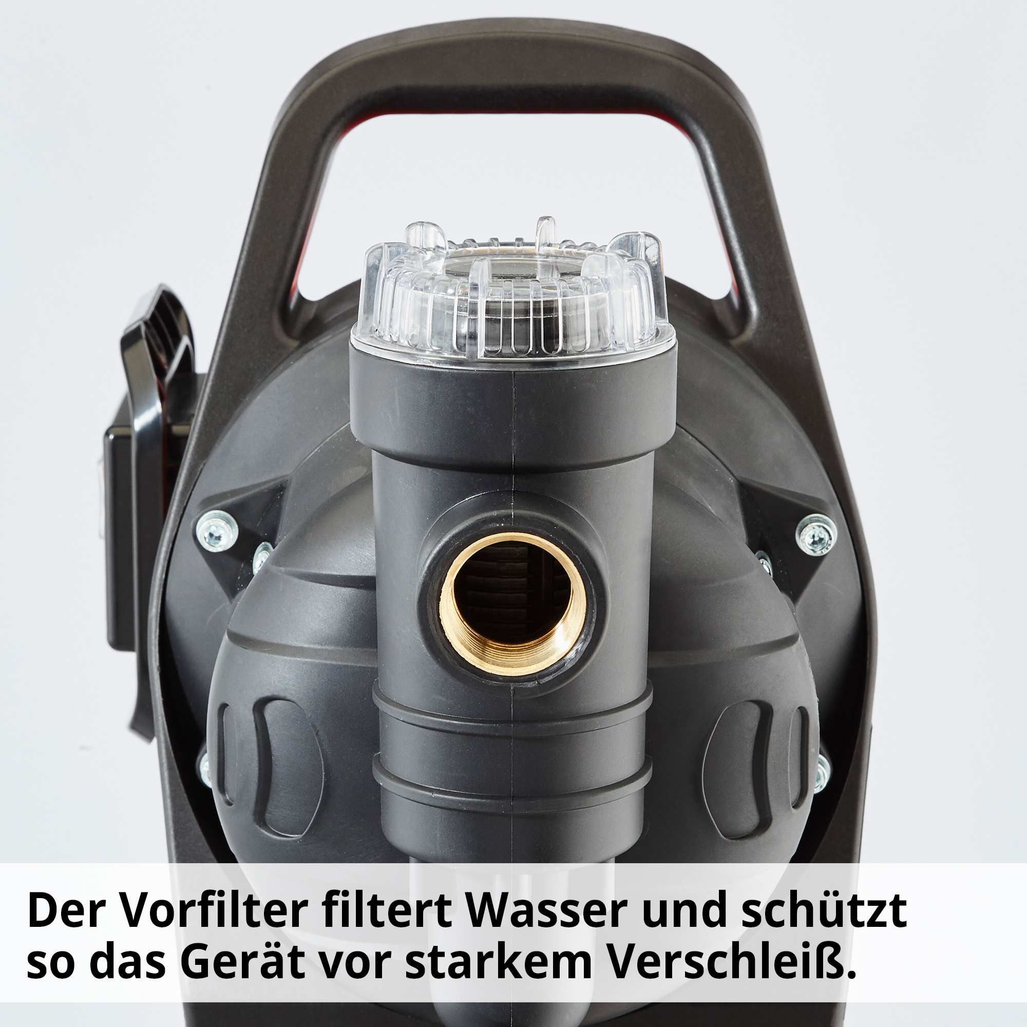 Hecht 3331 INOX Hauswasserwerk; Der Vorfilter filtert Wasser und schützt so das Gerät vor starkem Verschleiß
