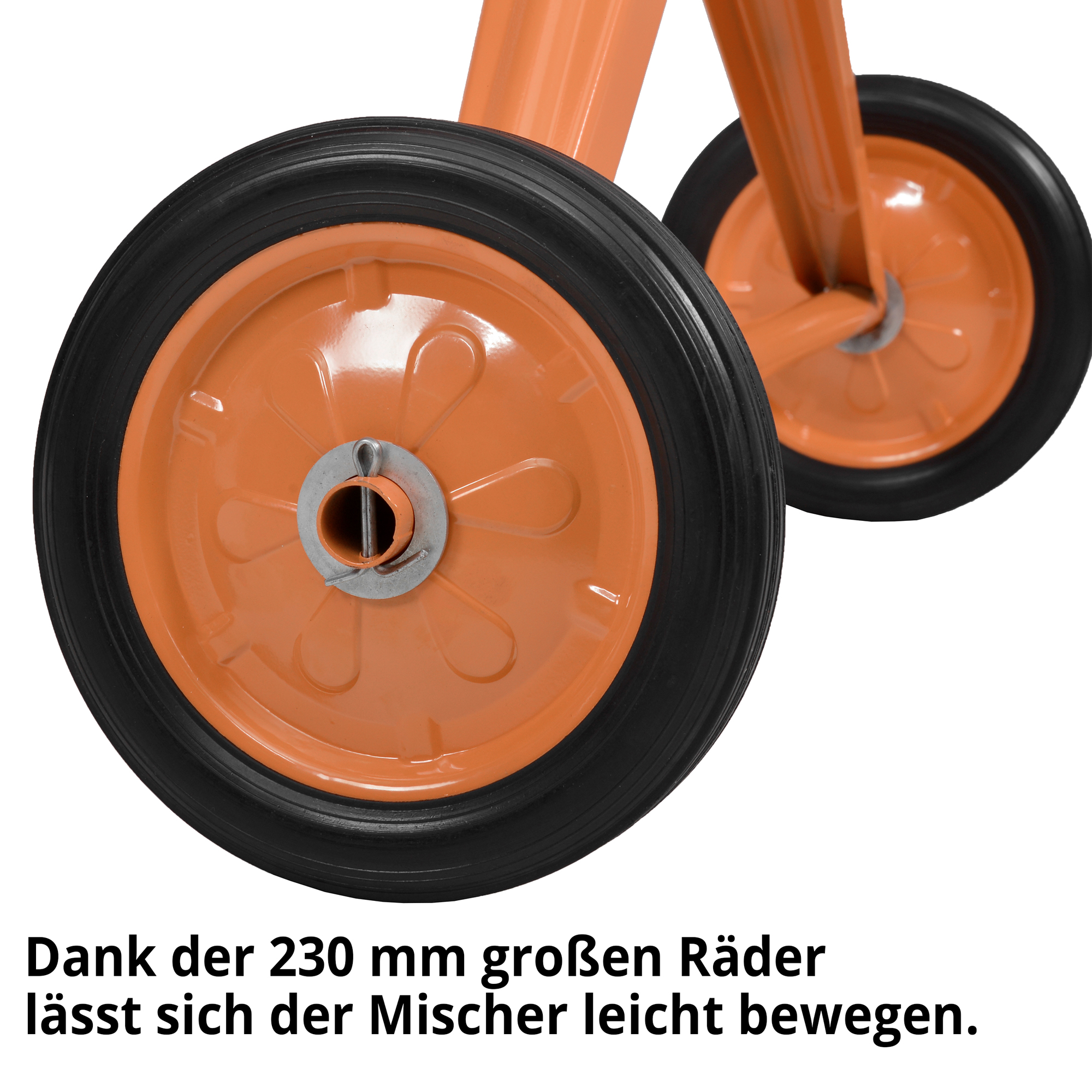 HECHT Betonmischer 2141 Betonmischer mit 230 mm großen Rädern für einfaches Schieben