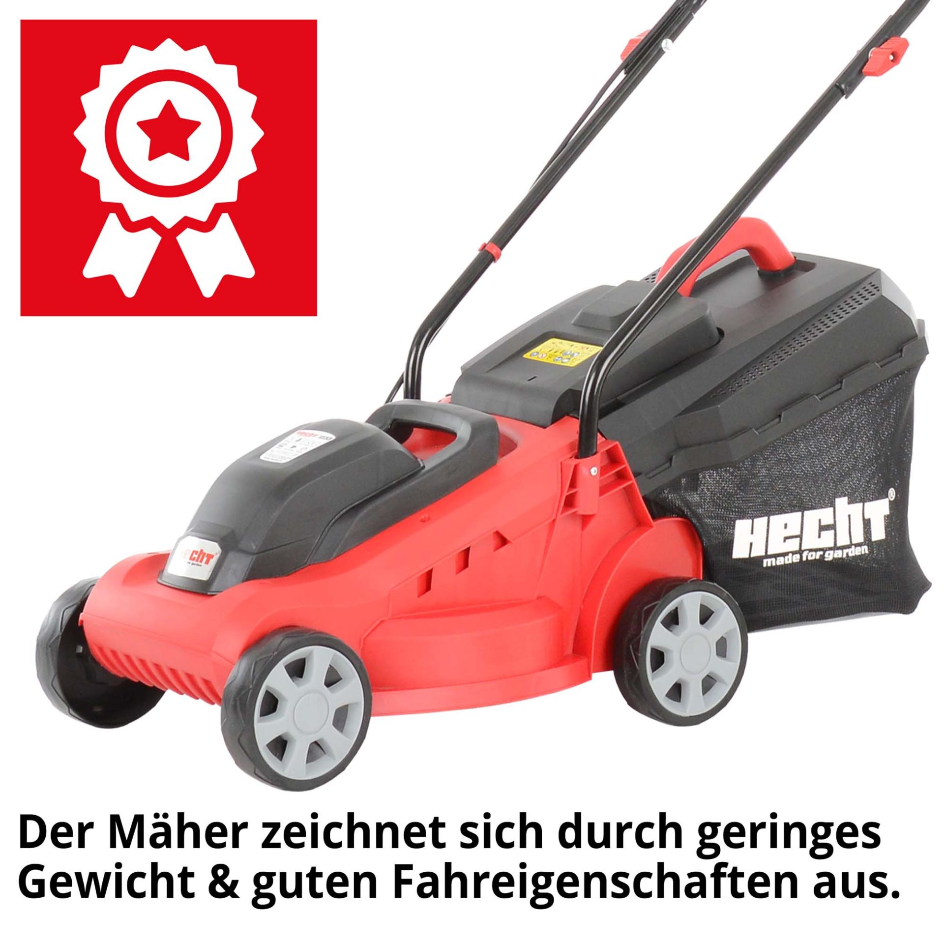 Hecht Elektro-Rasenmäher 1233 mit leichter Handhabung durch das geringe Gewicht 