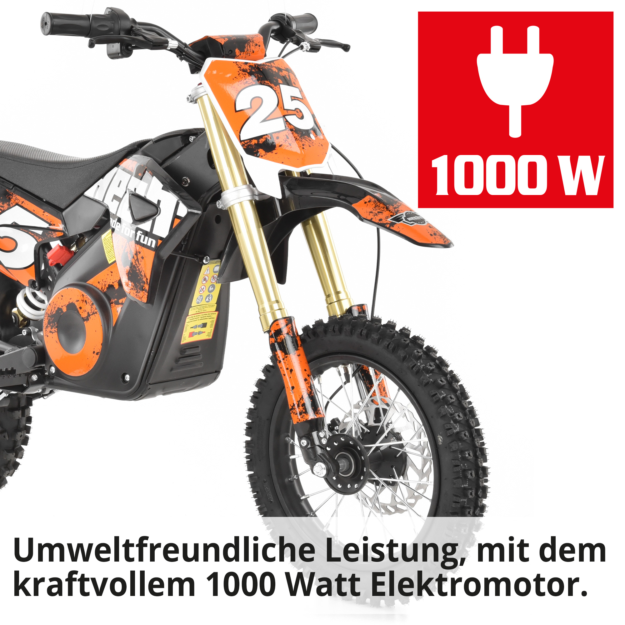 Hecht 59100 Elektro Pocketbike Orange mit umweltfreundlicher Leistung mit leistungsstarkem Elektromotor