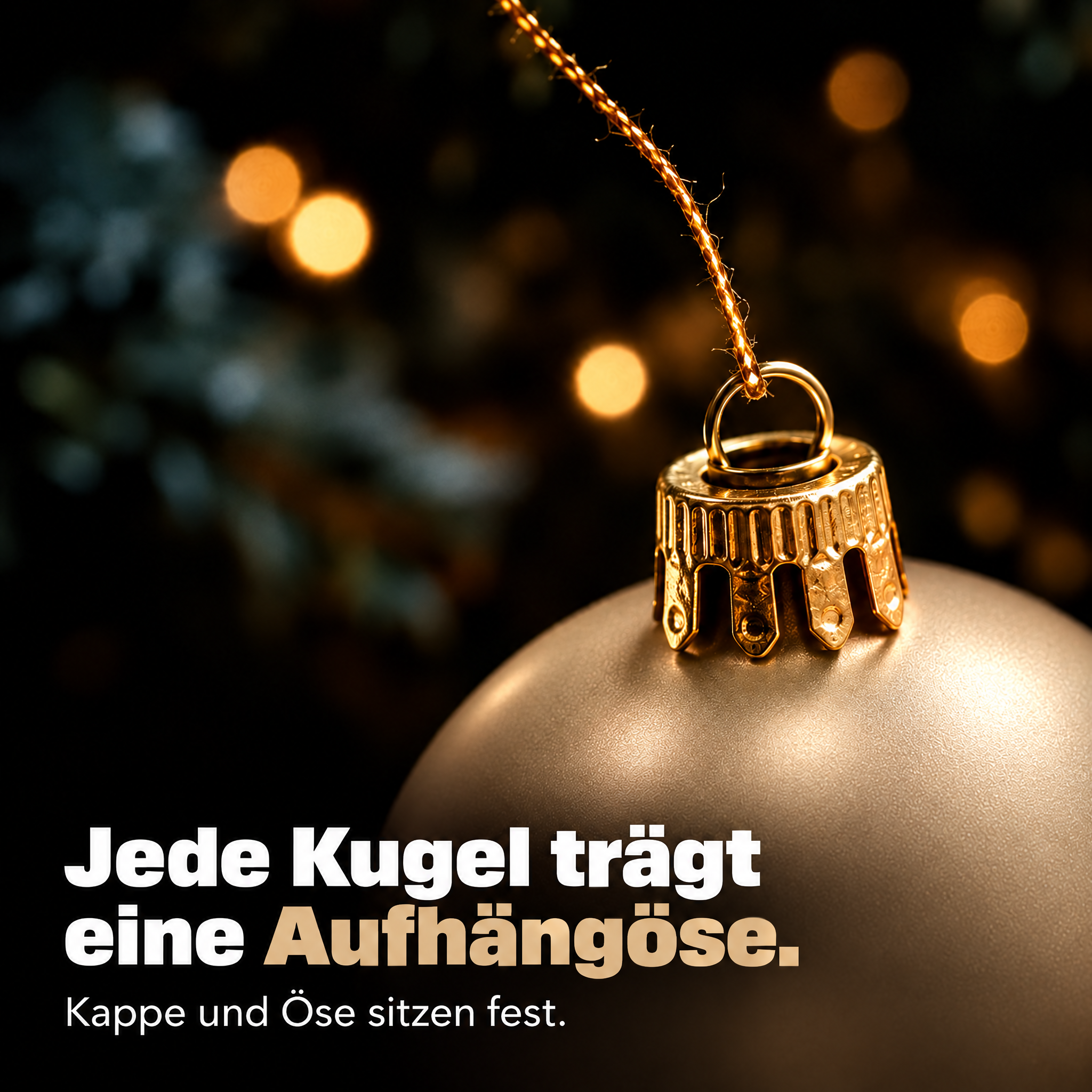 Outdoor Baumschmuck Champagner: Wetterfest für innen und außen. (Dieses Bild wurde mit Hilfe von KI generiert.)