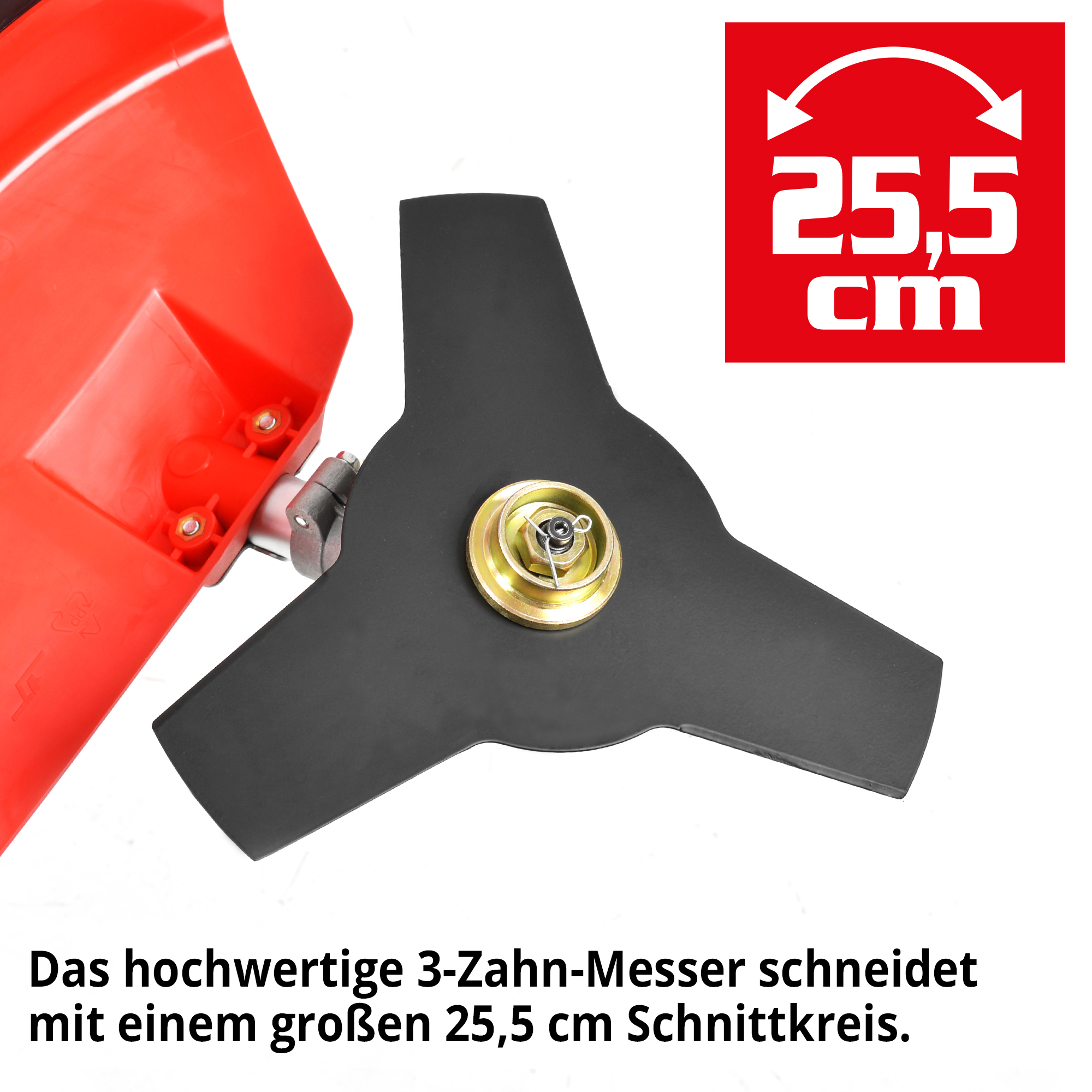 Hecht Freischneider mit robusten 3-Tahn Messer und 25 cm Schnittkreis
