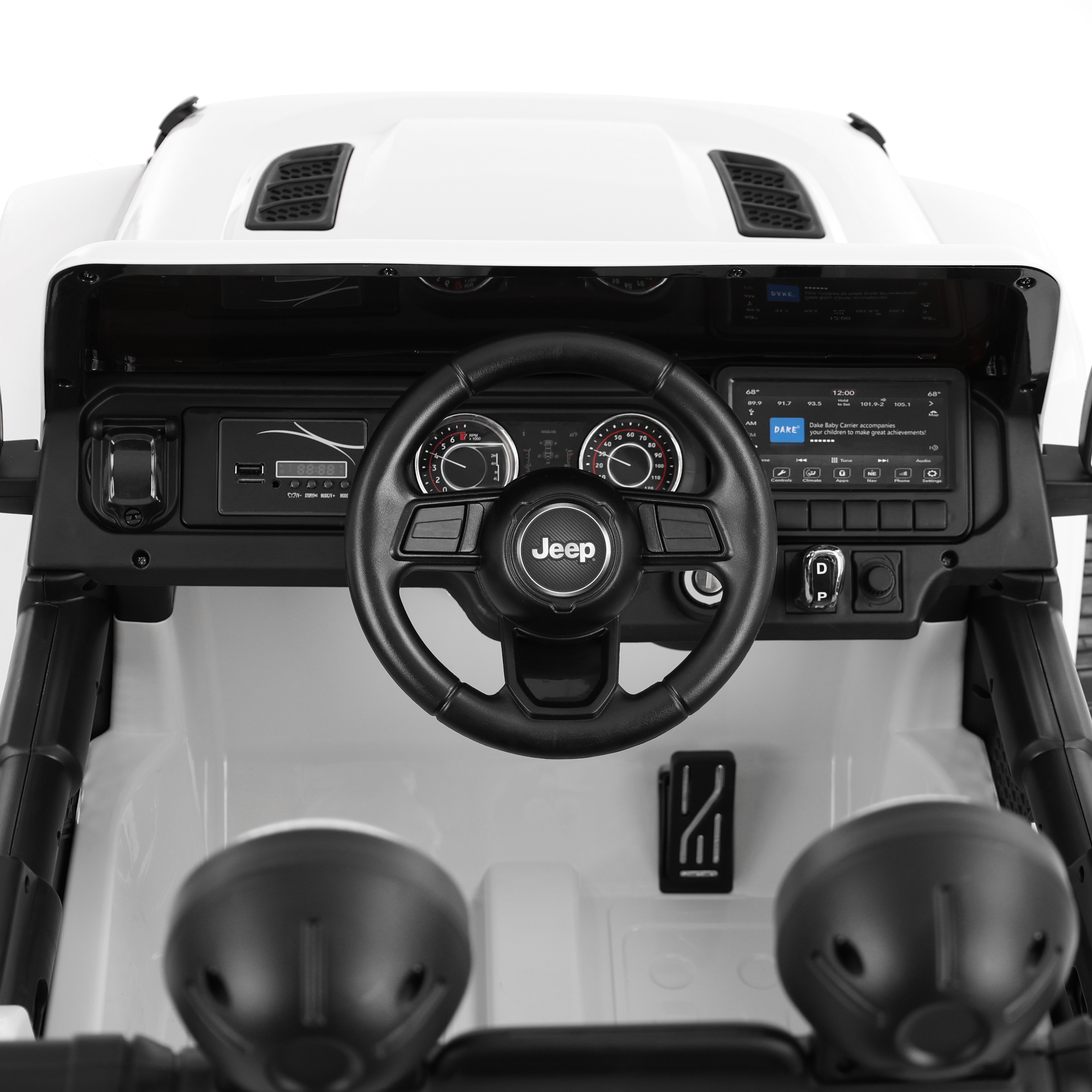 Kinder Jeep Elektro HECHT Wrangler Rubicon Weiß mit starker 12 V Batterie