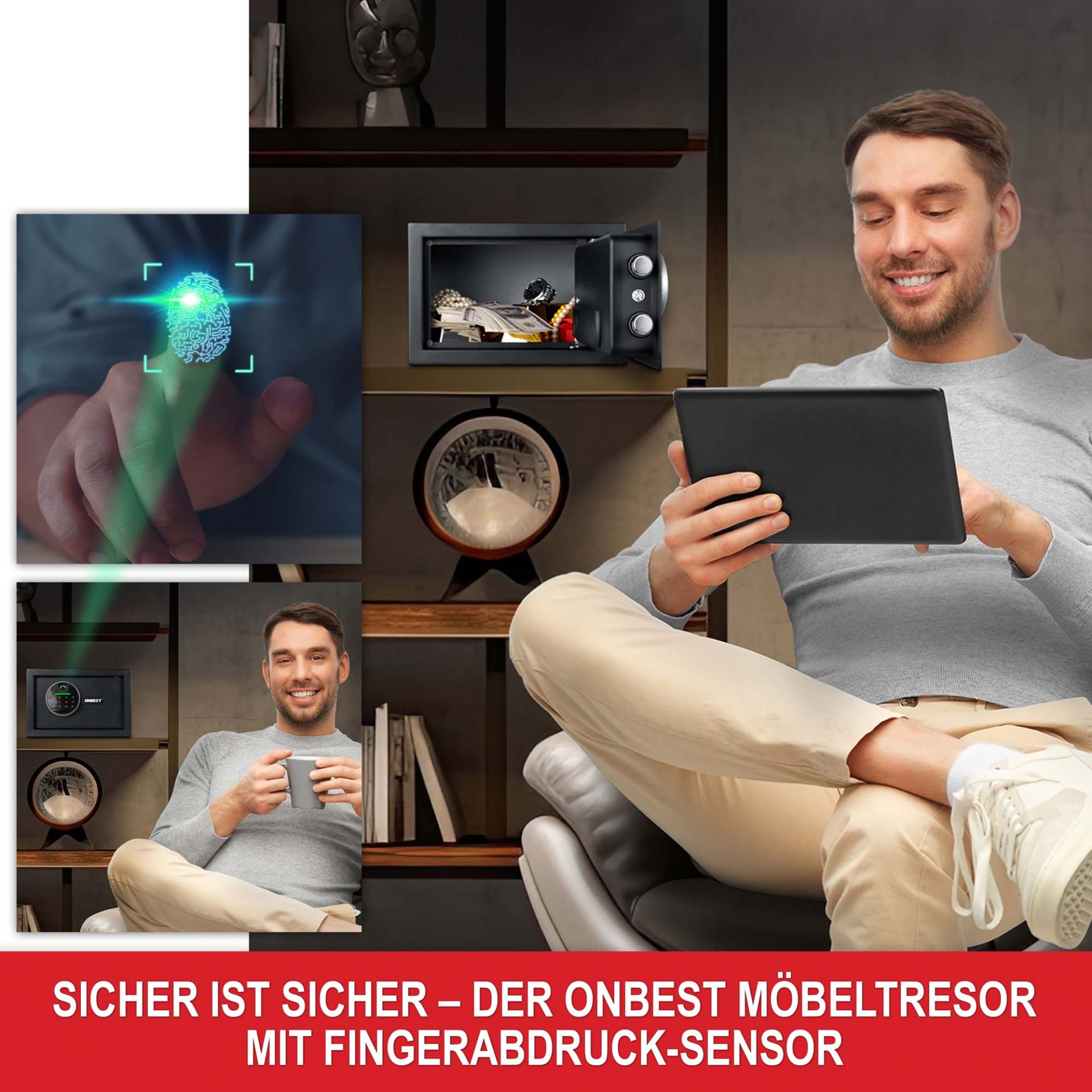 Möbeltresor M - Mit Fingerabdrucksensor