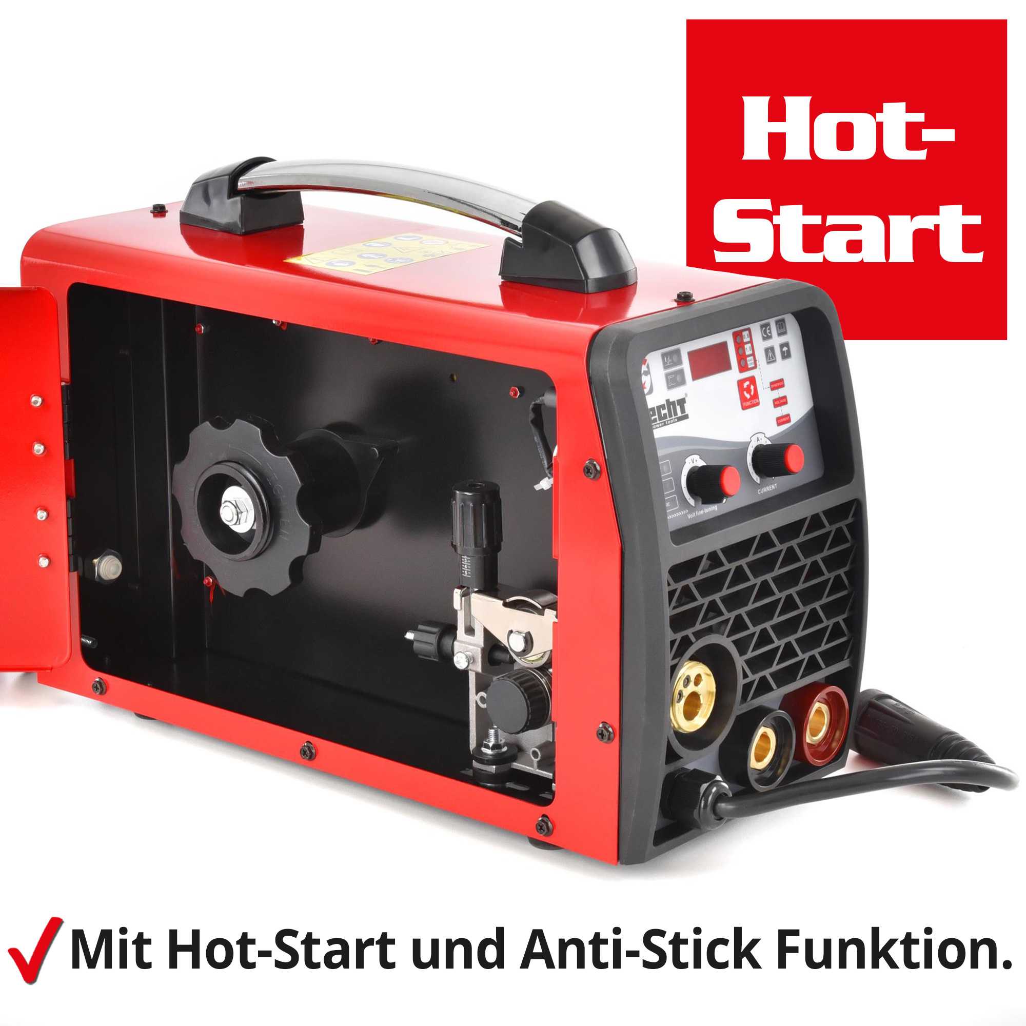 Hecht 1830 MIG MAG Schweißgerät; Mit Hot-Start und Anti-Stick Funktion