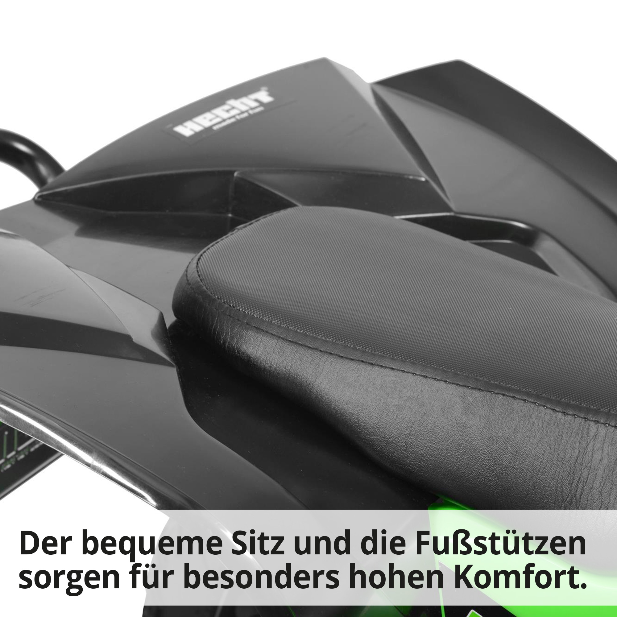 HECHT Elektro-Quad 51060 Grün  Elektro-Quad mit bequemen Sitz und Fußstützen