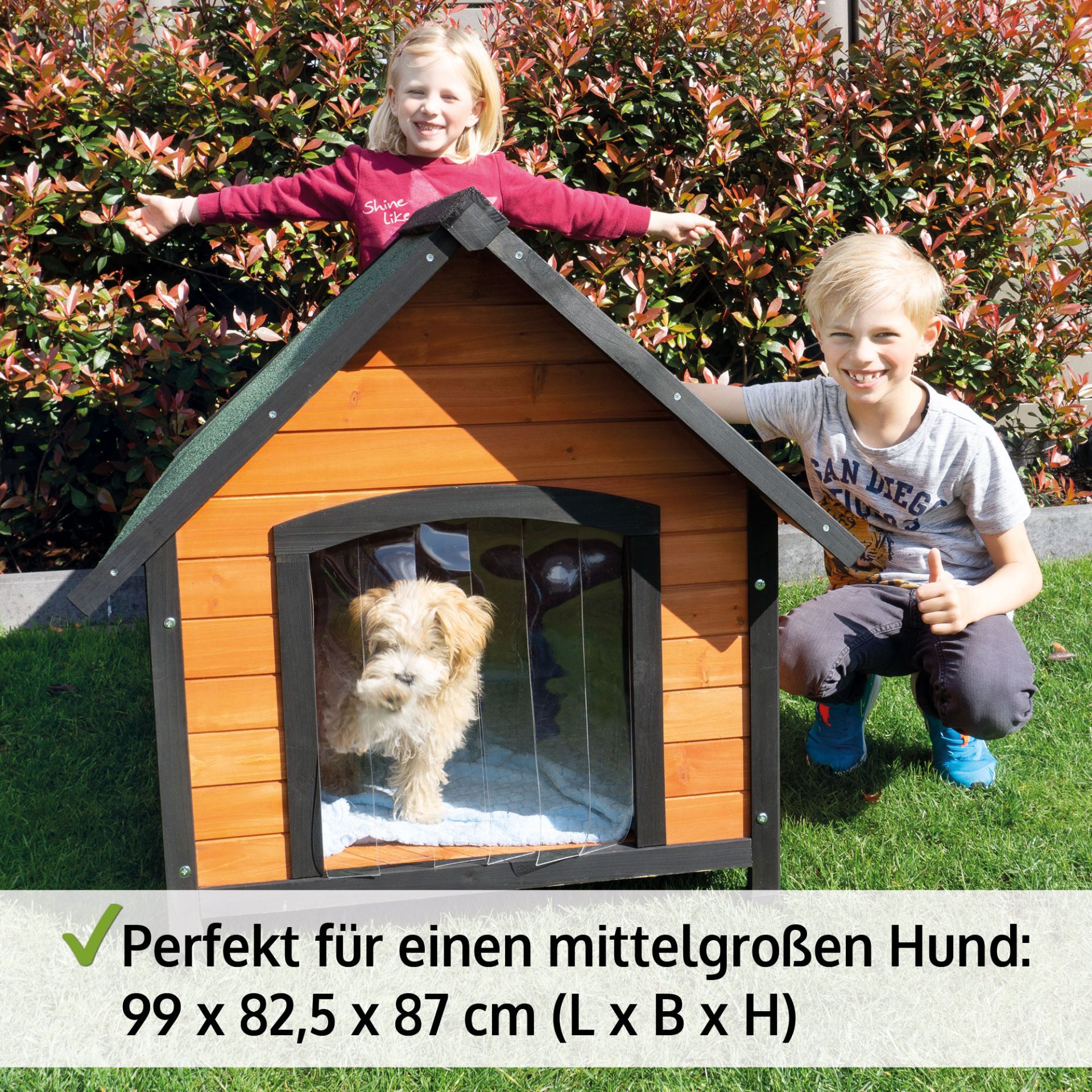 Hundehütte Luna L; 99 x 82,5 x 87 Zentimeter für einen mittelgroßen Hund