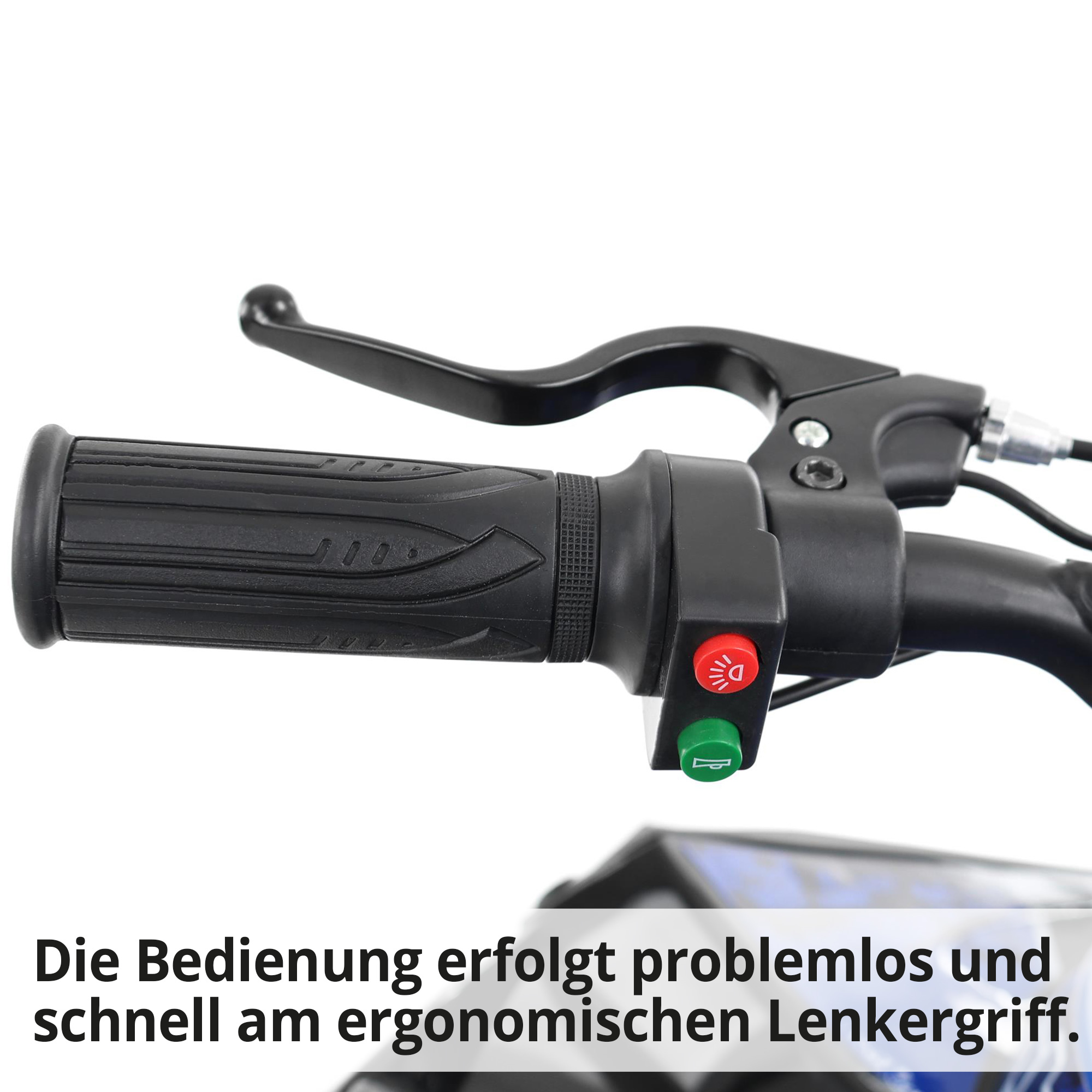 Elektro Quad; Die Bedienung erfolgt problemlos und schnell am ergonomischen Handgriff