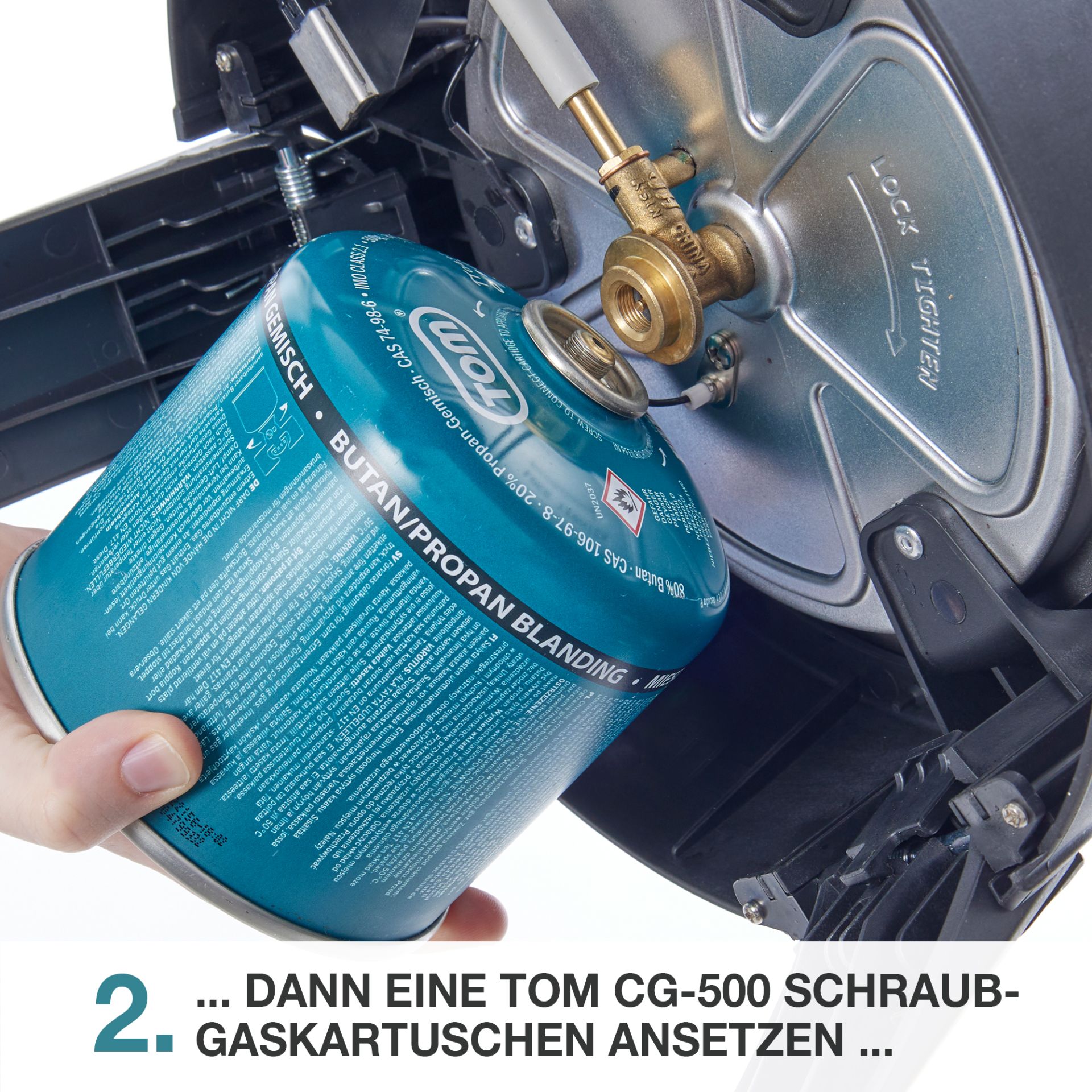 TOM CG-500 Butan Gas; Schraub-Gaskartusche