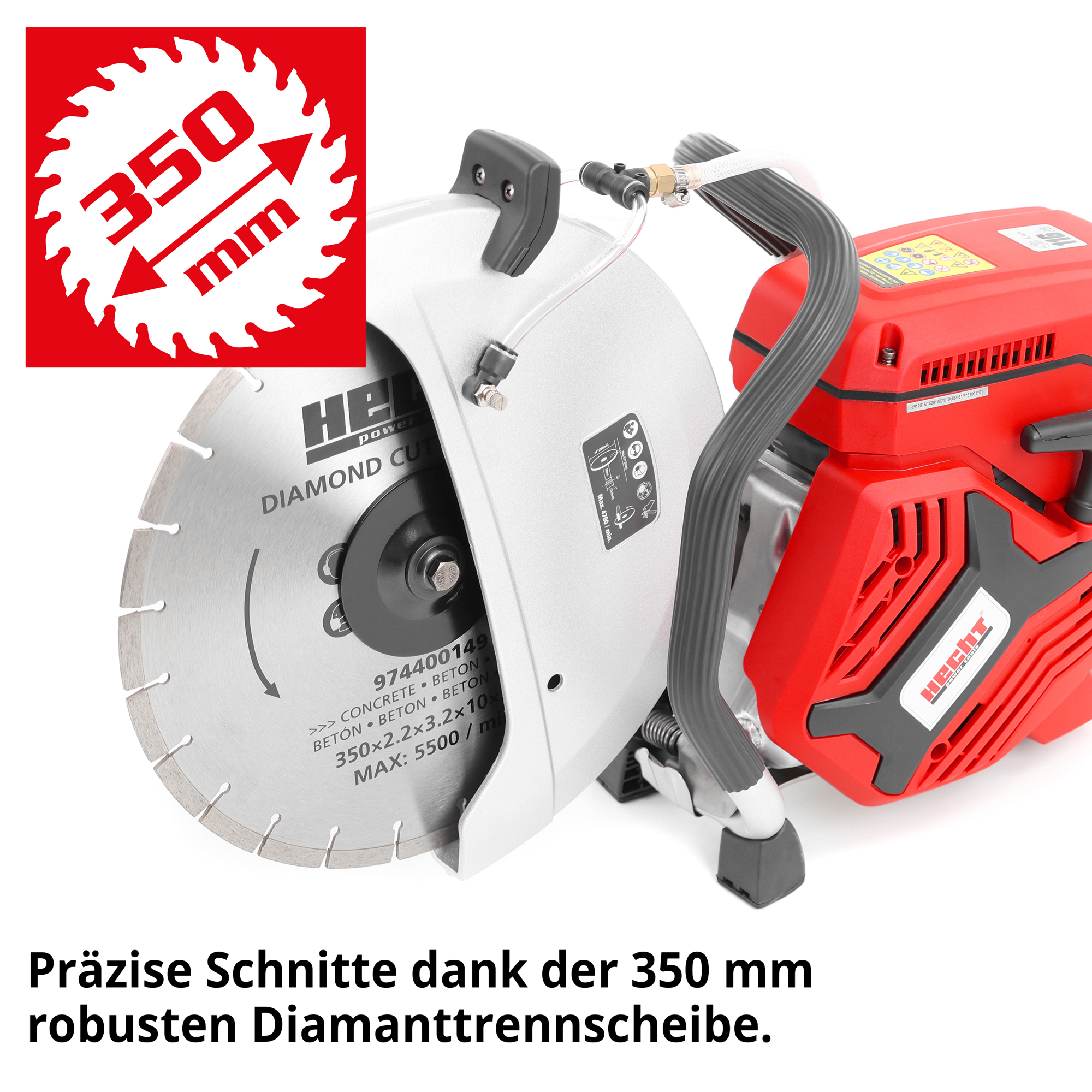Benzin Trennschneider mit präzisem Schnitt dank robuster Diamanttrennscheibe