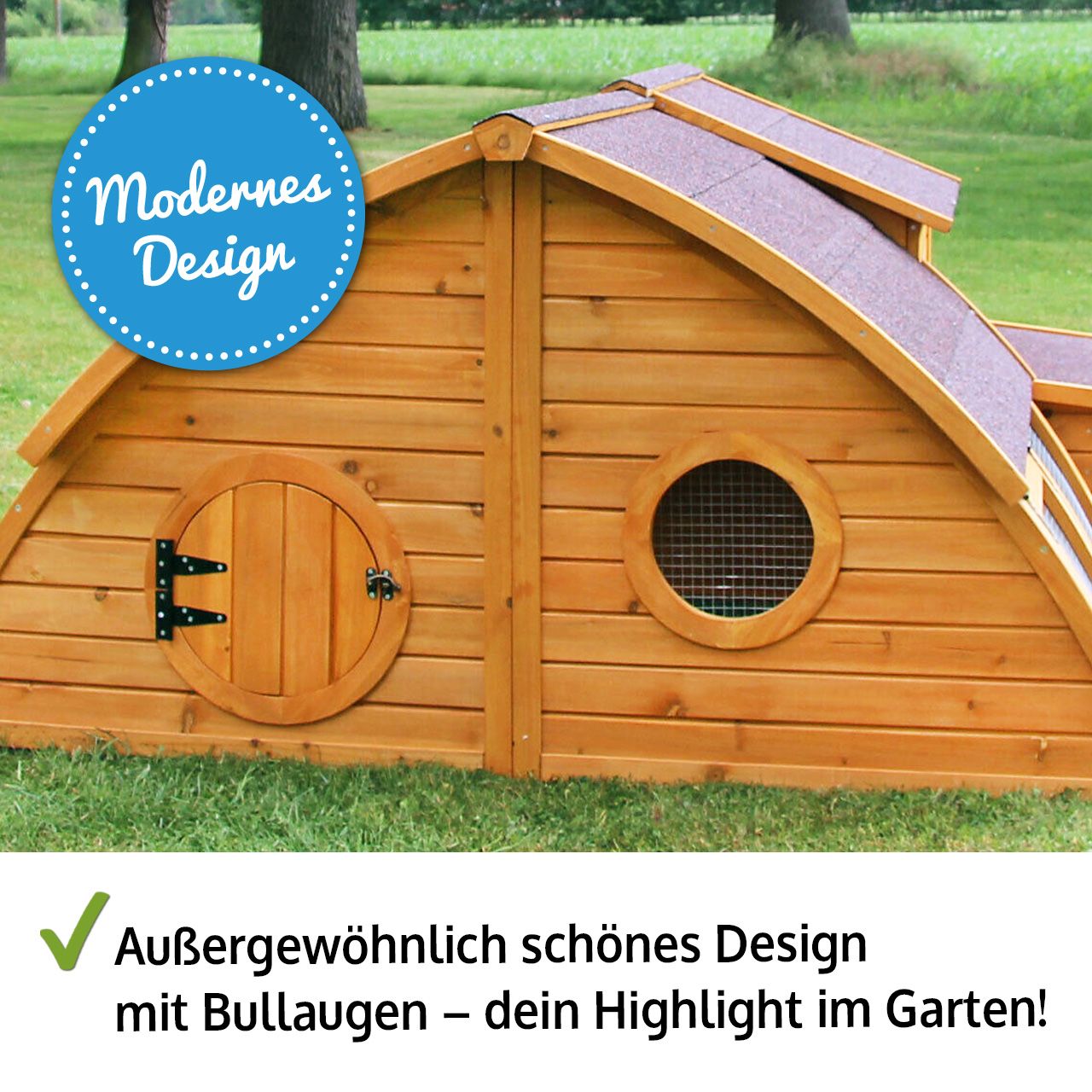 zooprinz Hühnervoliere Schweden Schönes Design mit Bullaugen