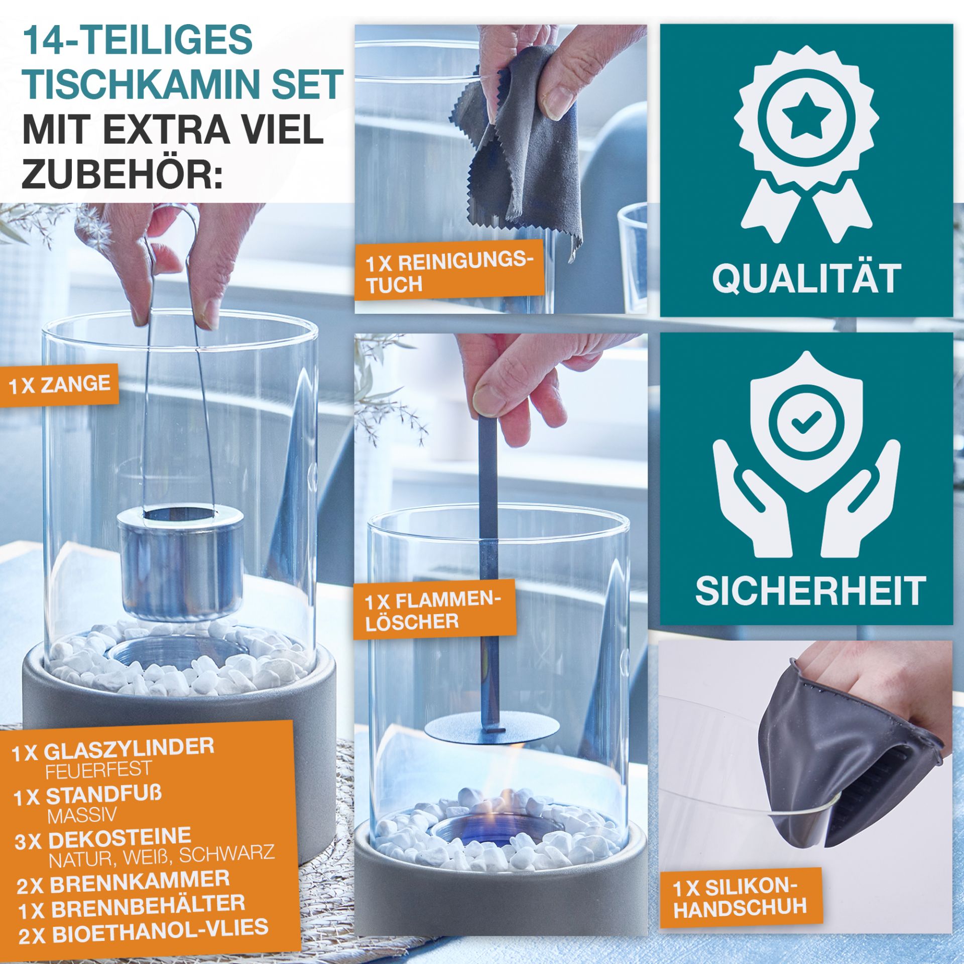 TOM Tischkamin Rund; 14-teilig