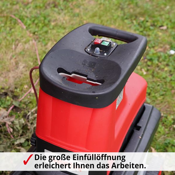 HECHT Elektro Gartenhäcksler 6280 XL große Einfüllöffnung für schnelles und einfaches Arbeiten