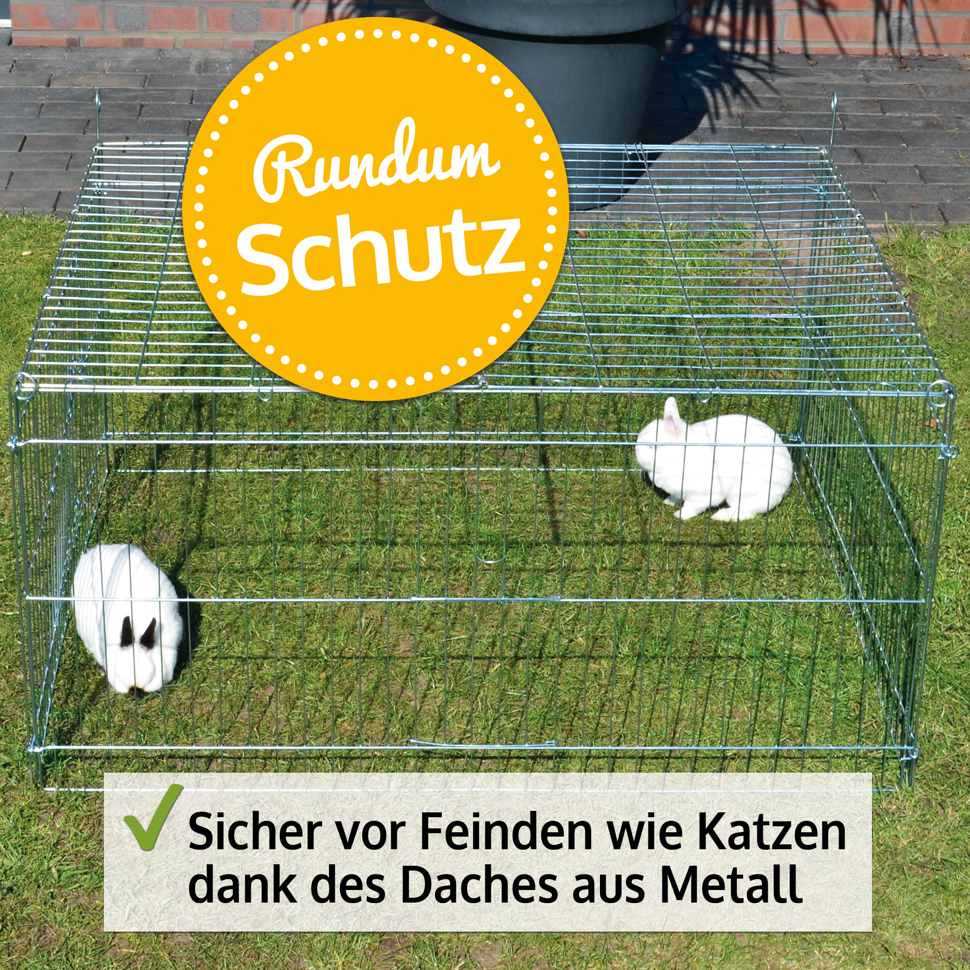 Kleintiergehege aus verzinktem Metall – wetterfest und langlebig nutzbar