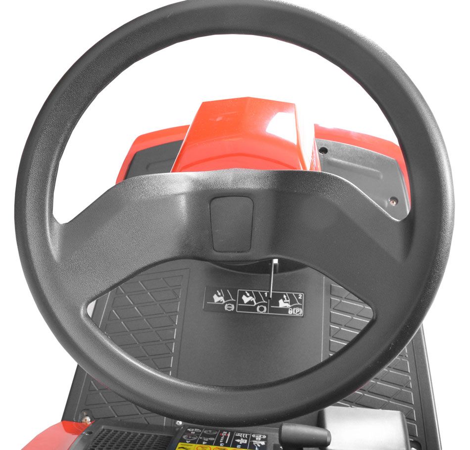Rasentraktor Aufsitzmäher mit Komfortablen Soft Grip Lenkrad ideal fürs Lange arbeiten 