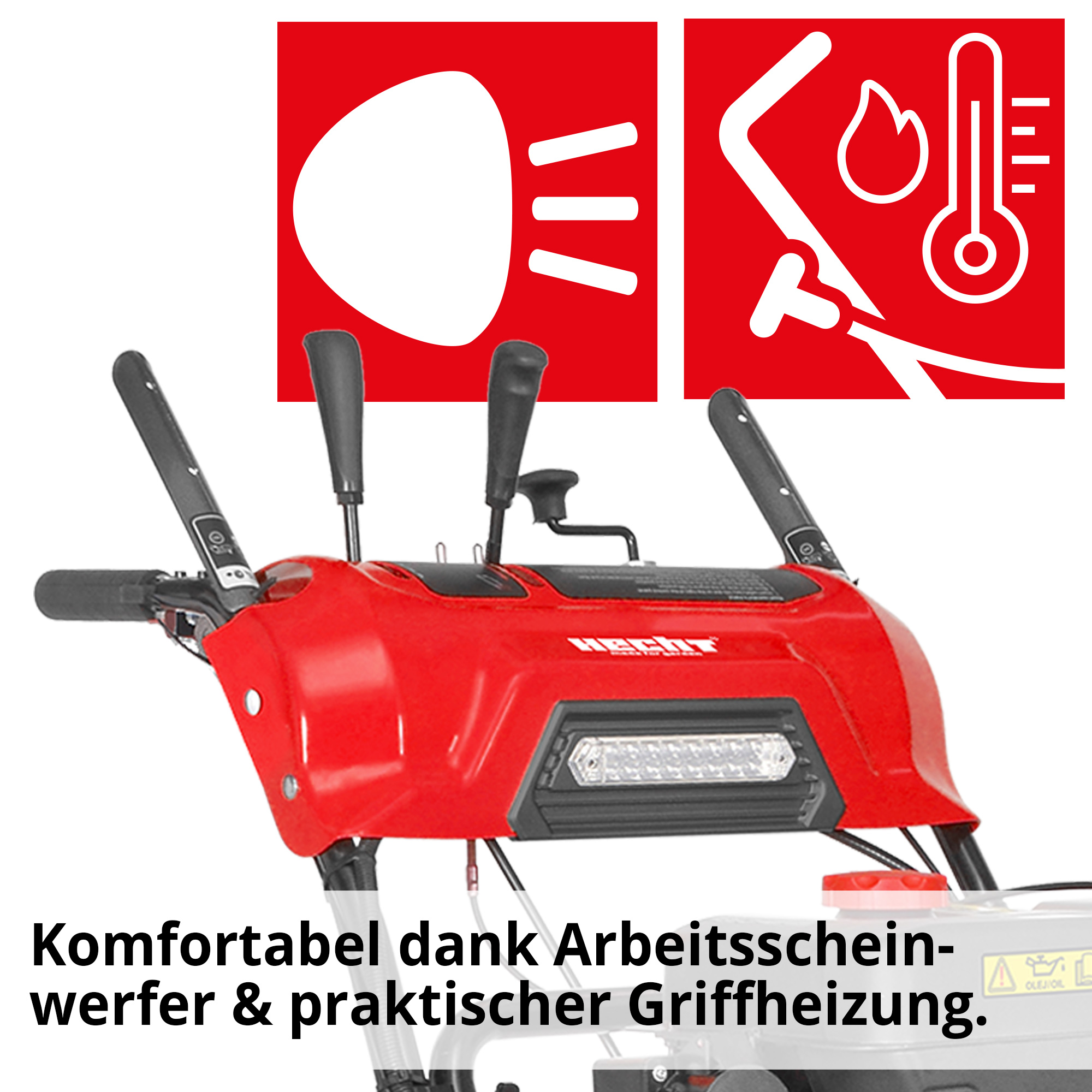 Benzin-Schneefräse mit Griffheizung für komfortables arbeiten 