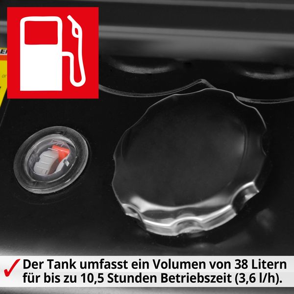 HECHT Diesel Heizkanonen 3038 Diesel Heizkanone mit hohem Tankvolumen