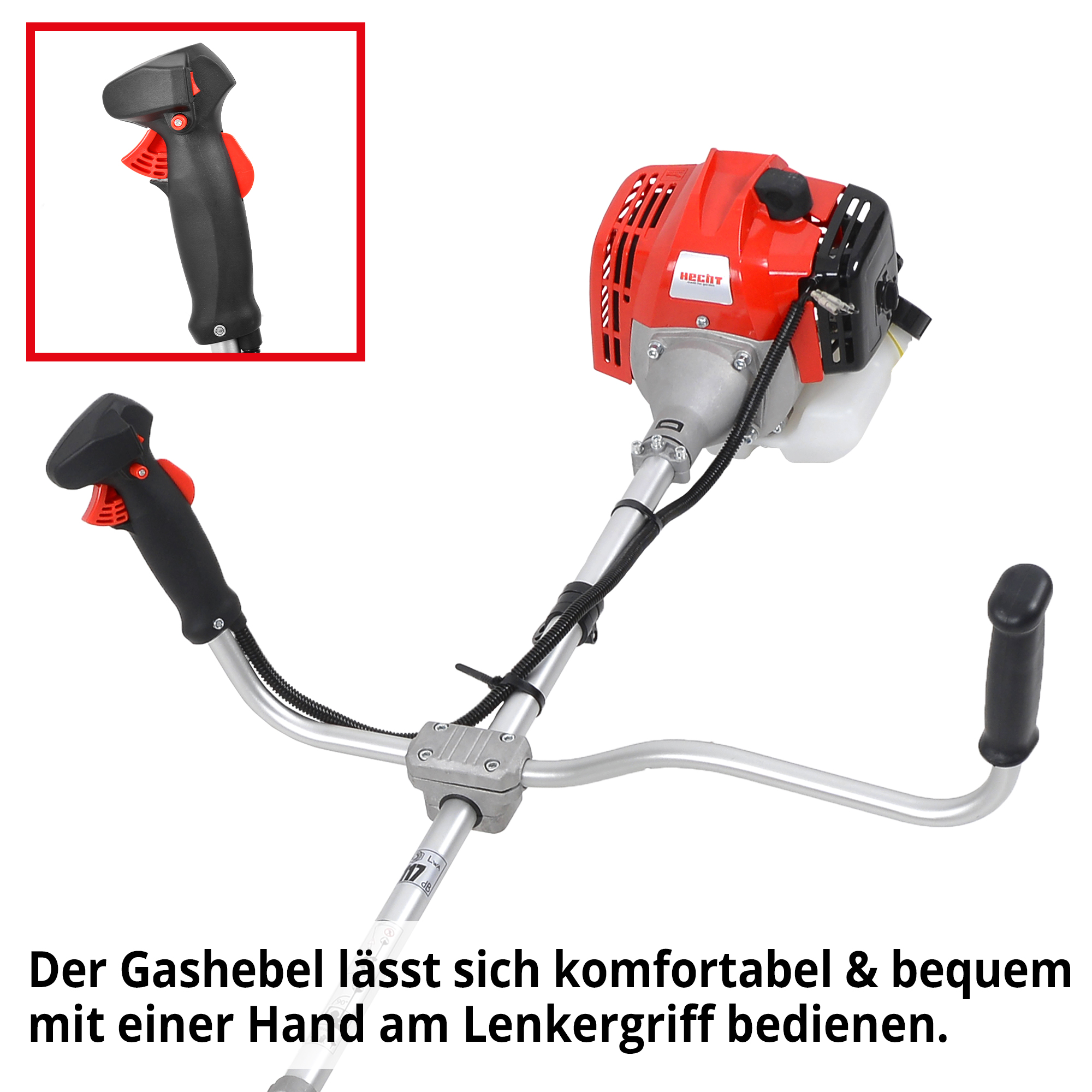 Benzin-Freischneider mit Gashebel am Lenkgriff 