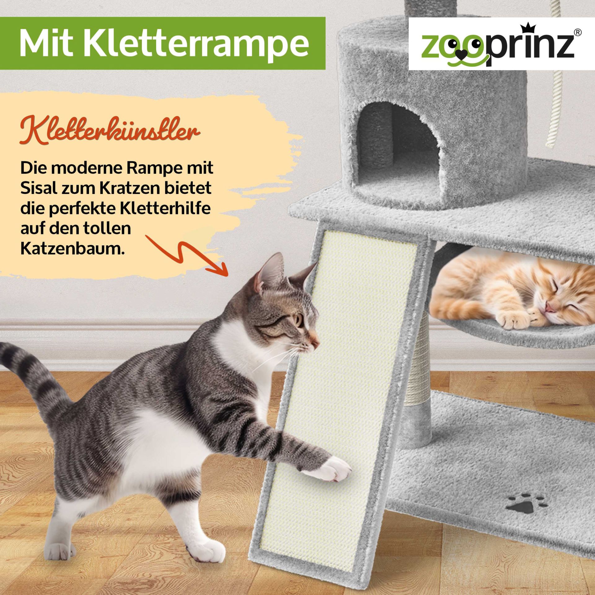 Katzenbaum Emma; mit Kletterrampe