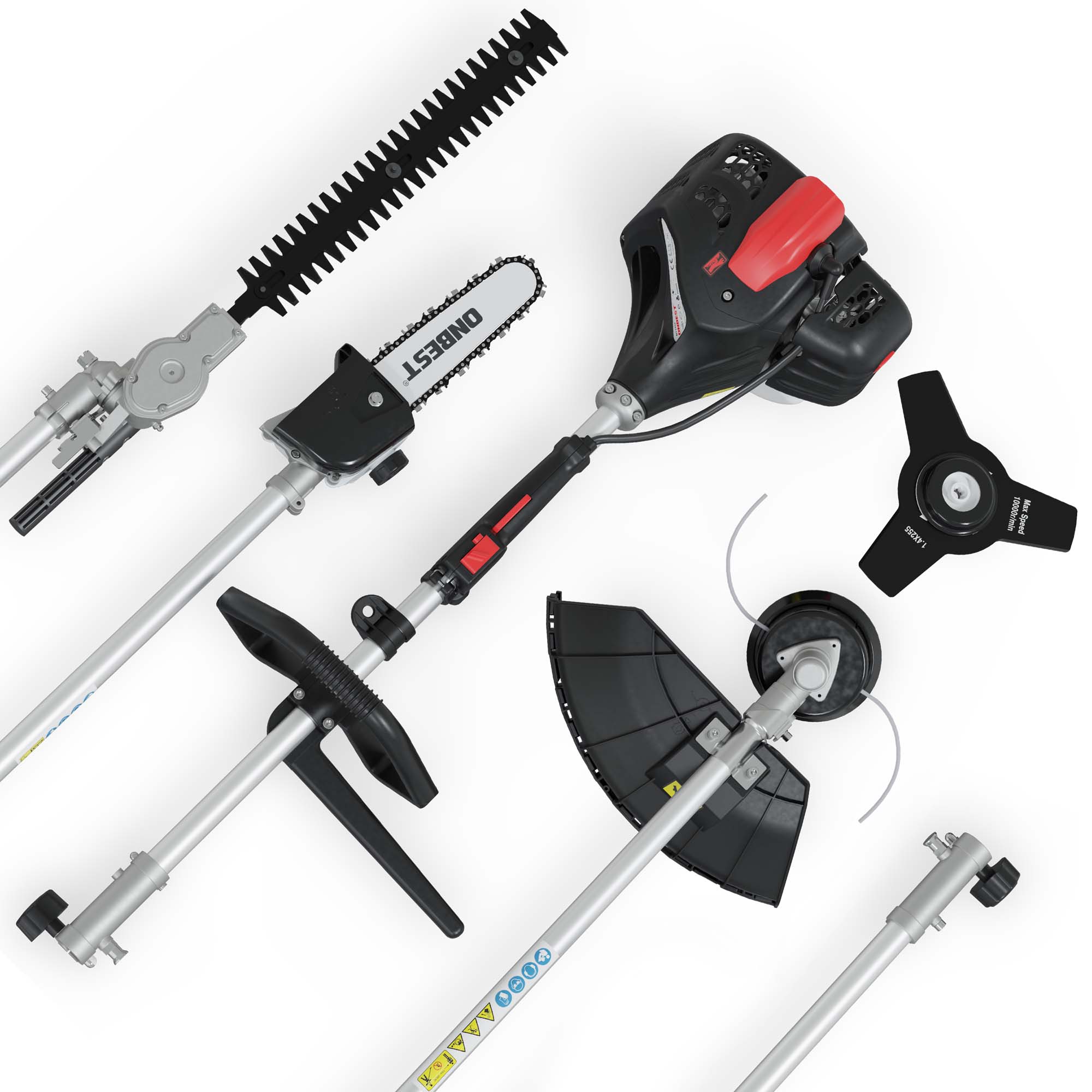 Multitool Benzin 4in1 1452 mit verschiedenen Werkzeugen