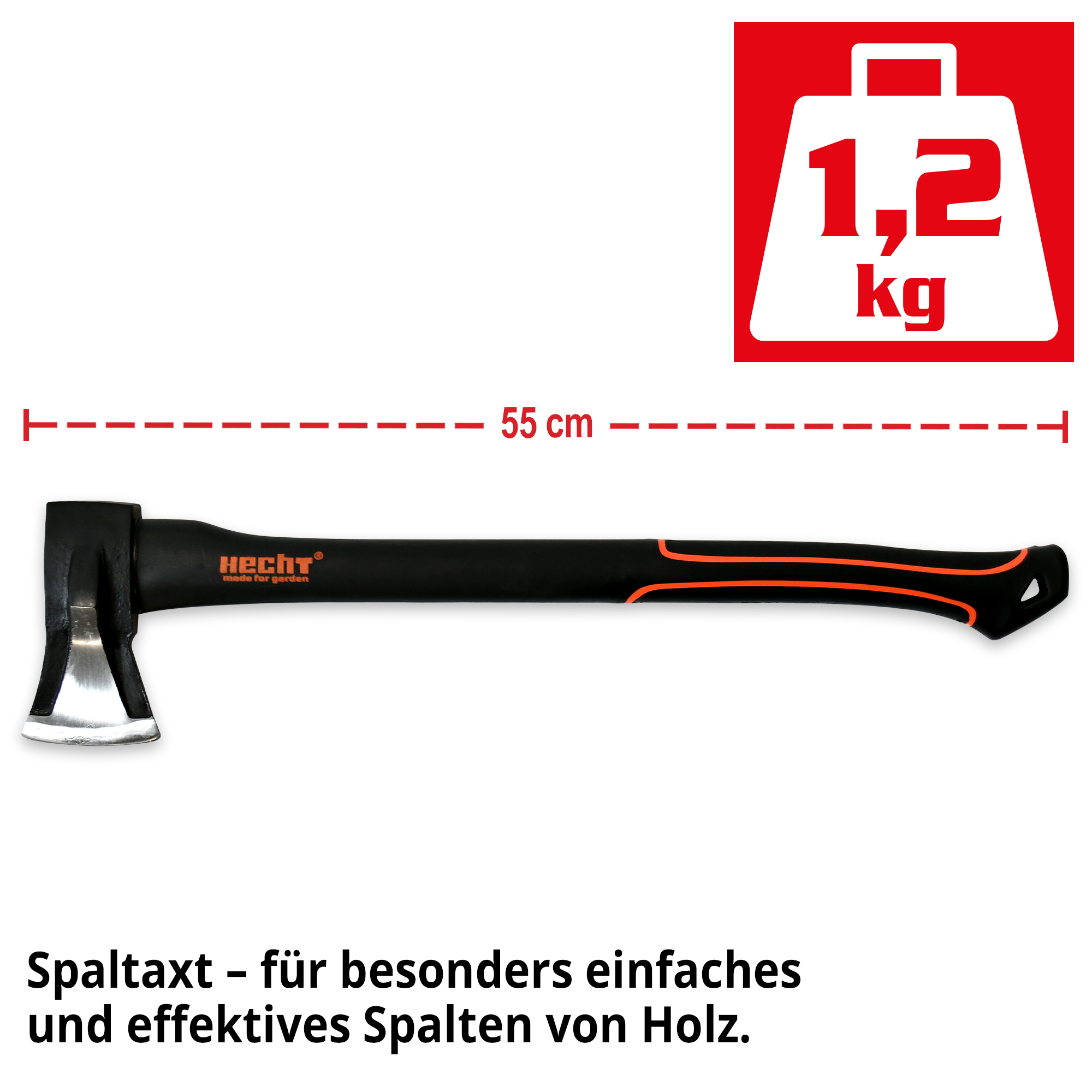HECHT 4er Axt Set »Nr. 8« Spaltaxt zum mühelosem Spalten von Holz