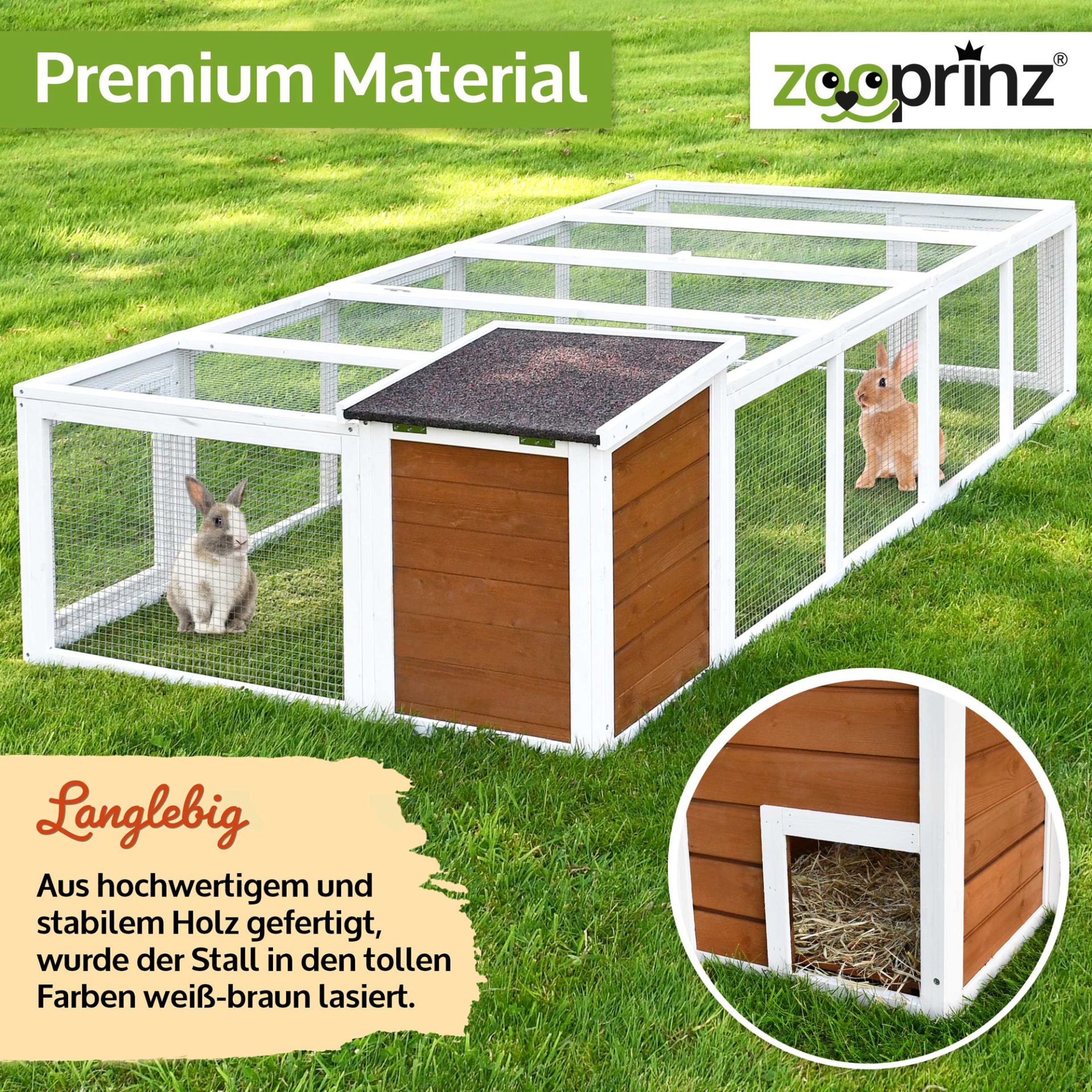 Hasenstall Rabbit Run Comfort; langlebiges, hochwertiges Material