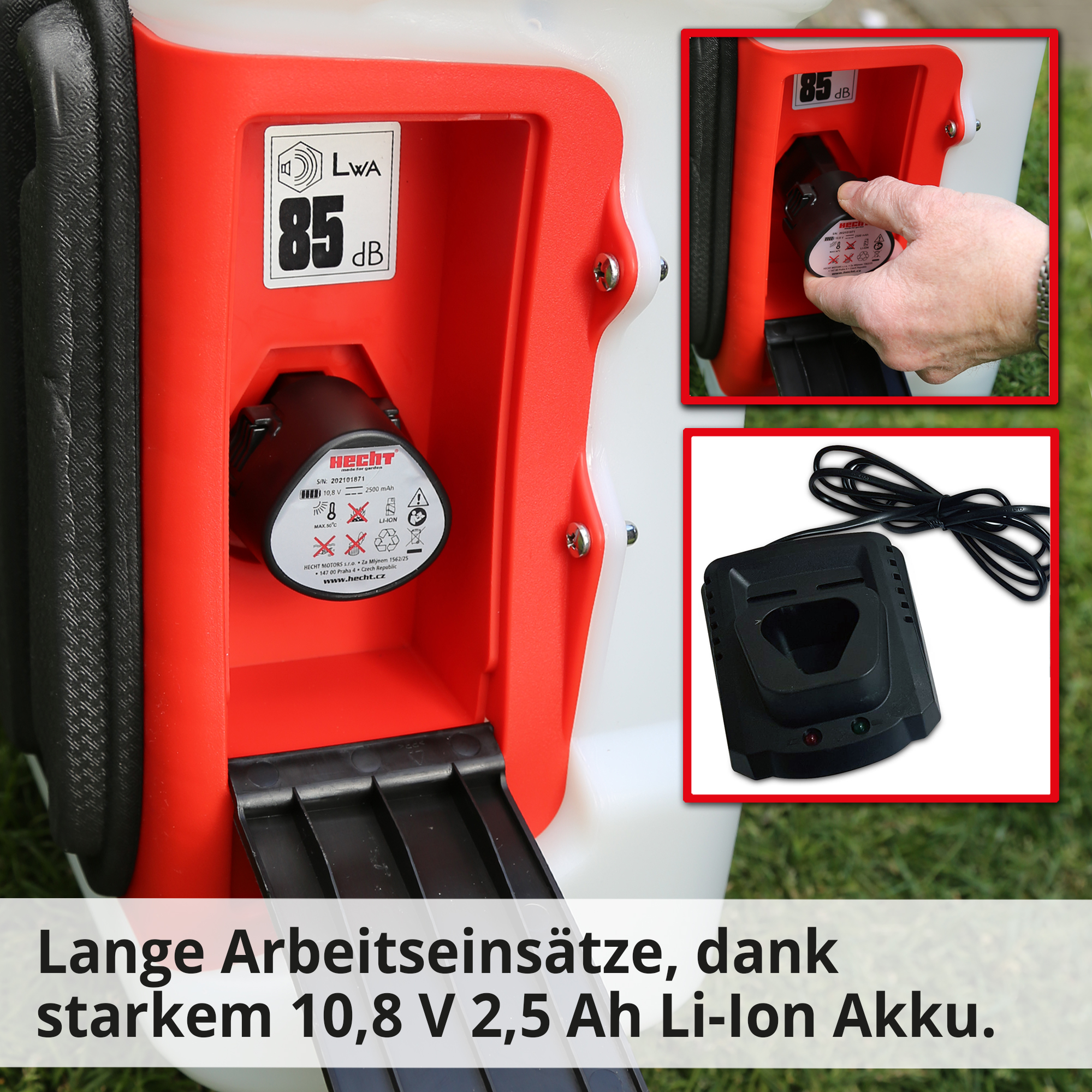 Akku Rückenspritze; Lange Arbeitseinsätze dank starkem 10,8 Volt 2,5 Amperestunden Lithium-Ionen Akku