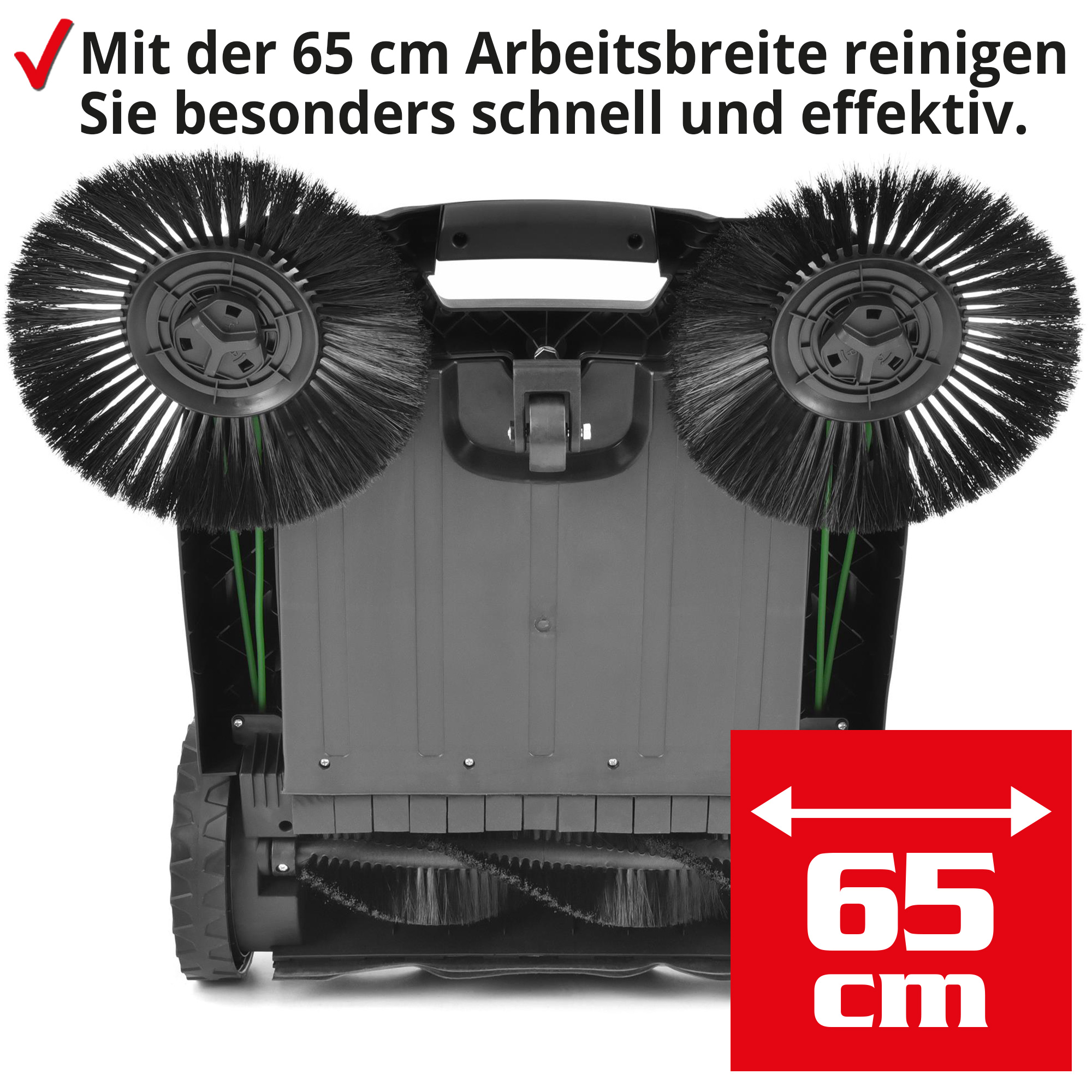 Hecht Handkehrmaschine mit 65 cm Arbeitsbreite ideal für große Flächen 